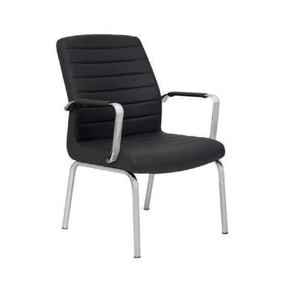JVmoebel Bürostuhl Wartezimmer Praxis Kanzlei Büroeinrichtung Schwarz Leder Stühle (1 St), Made in Europa