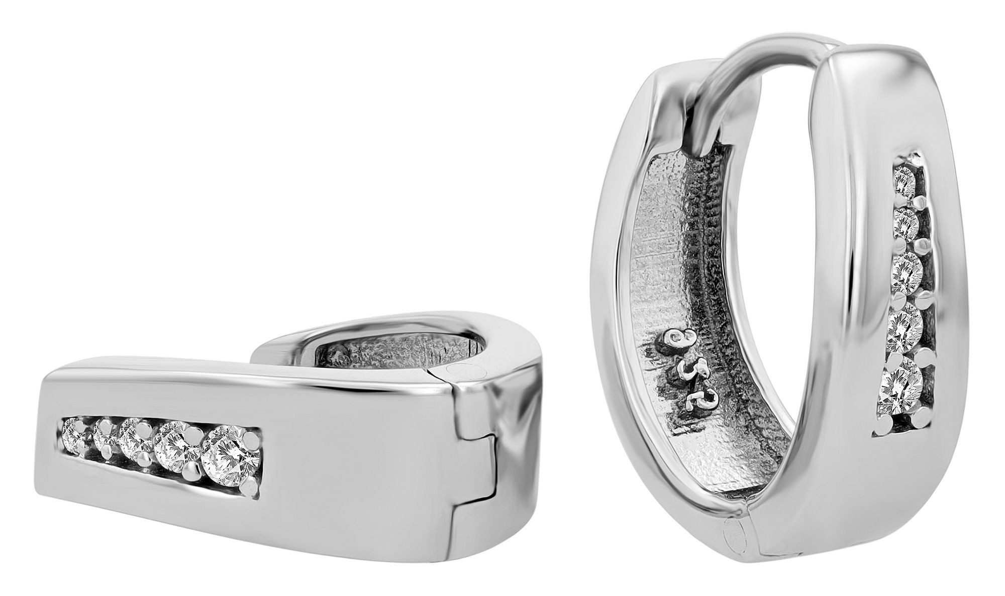 Klappcreolen Ohrringe – Klappcreole aus 925 Silber mit Zirkonia
