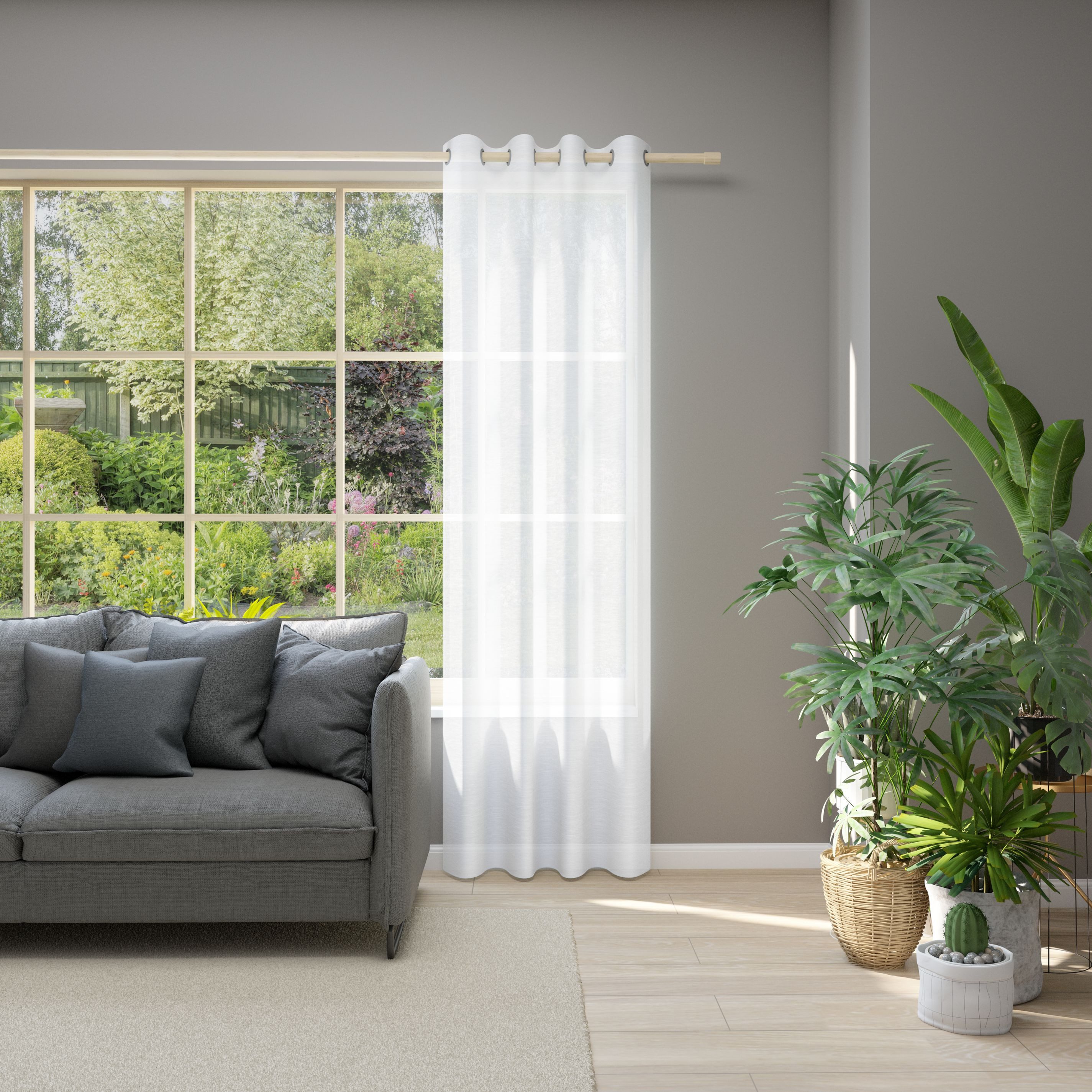 Neutex for you! Vorhang Allure (1 St), Ösen, halbtransparent, Jacquard, Ösenschal mit Metallösen, Breite 140 cm, nach Maß