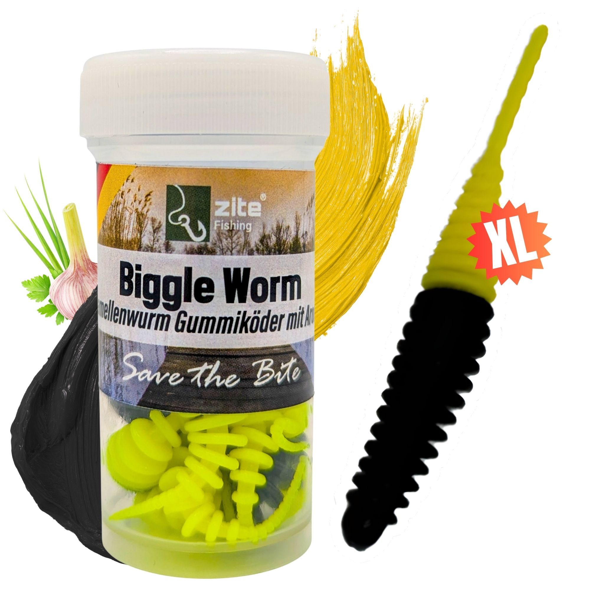 Kunstköder Biggle Worm 6,5 cm 8 Stück - Lamellenwurm fürs UL-Angeln - Gummiköder