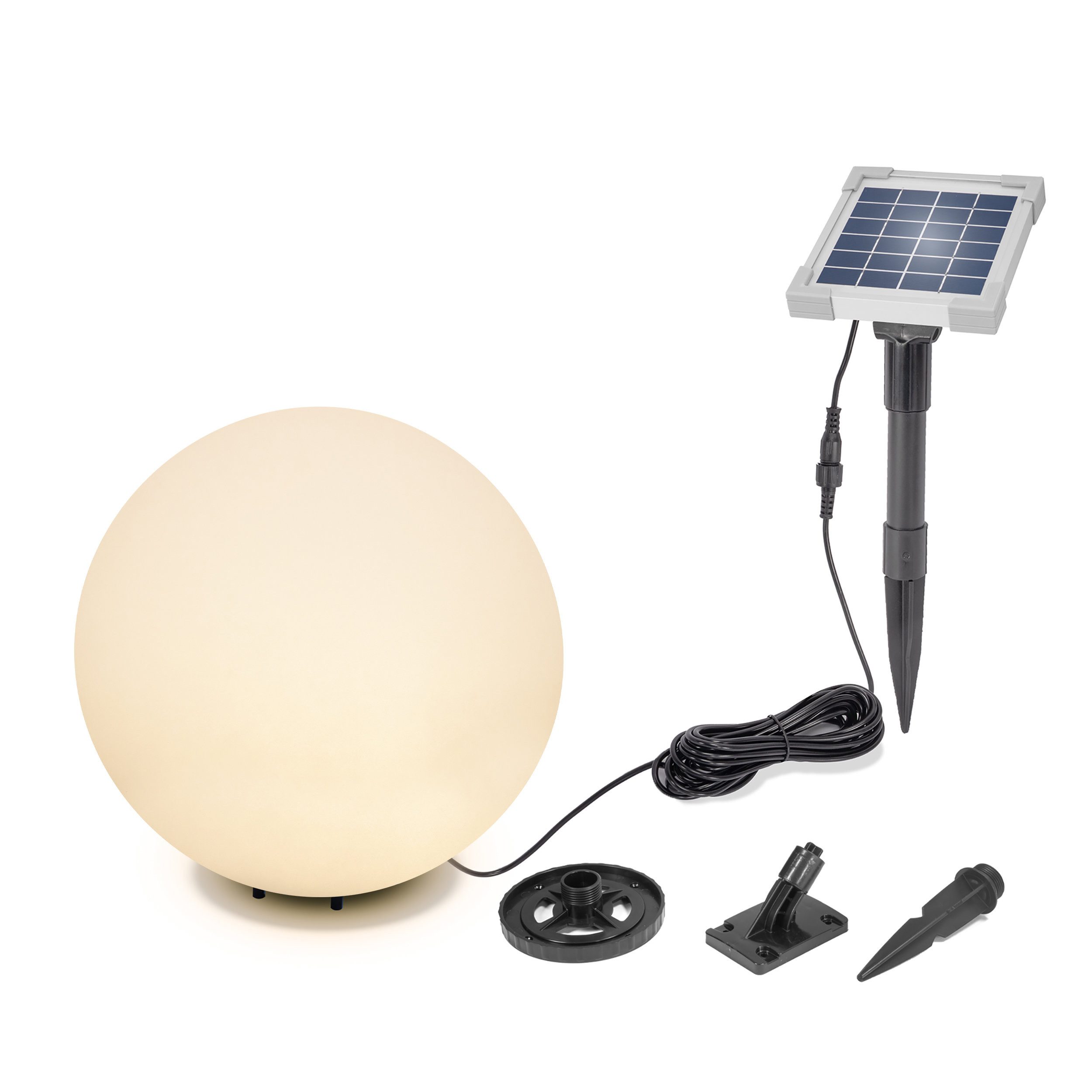 esotec LED Gartenleuchte Solar Deko-Leuchtkugel D30cm mit externem Solarmodul multicolor 106110, LED fest integriert