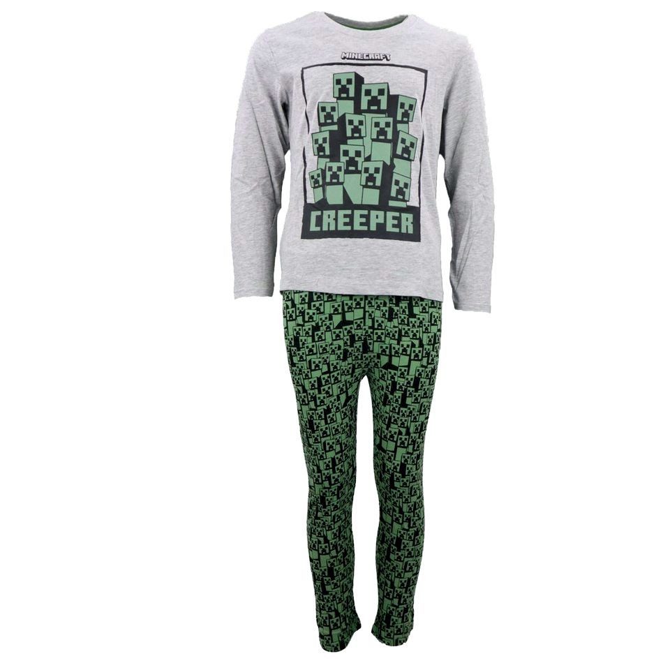 Minecraft Schlafanzug MINECRAFT Kinder Pyjama langer Schlafanzug für Jungen + Mädchen langer Kinderpyjama