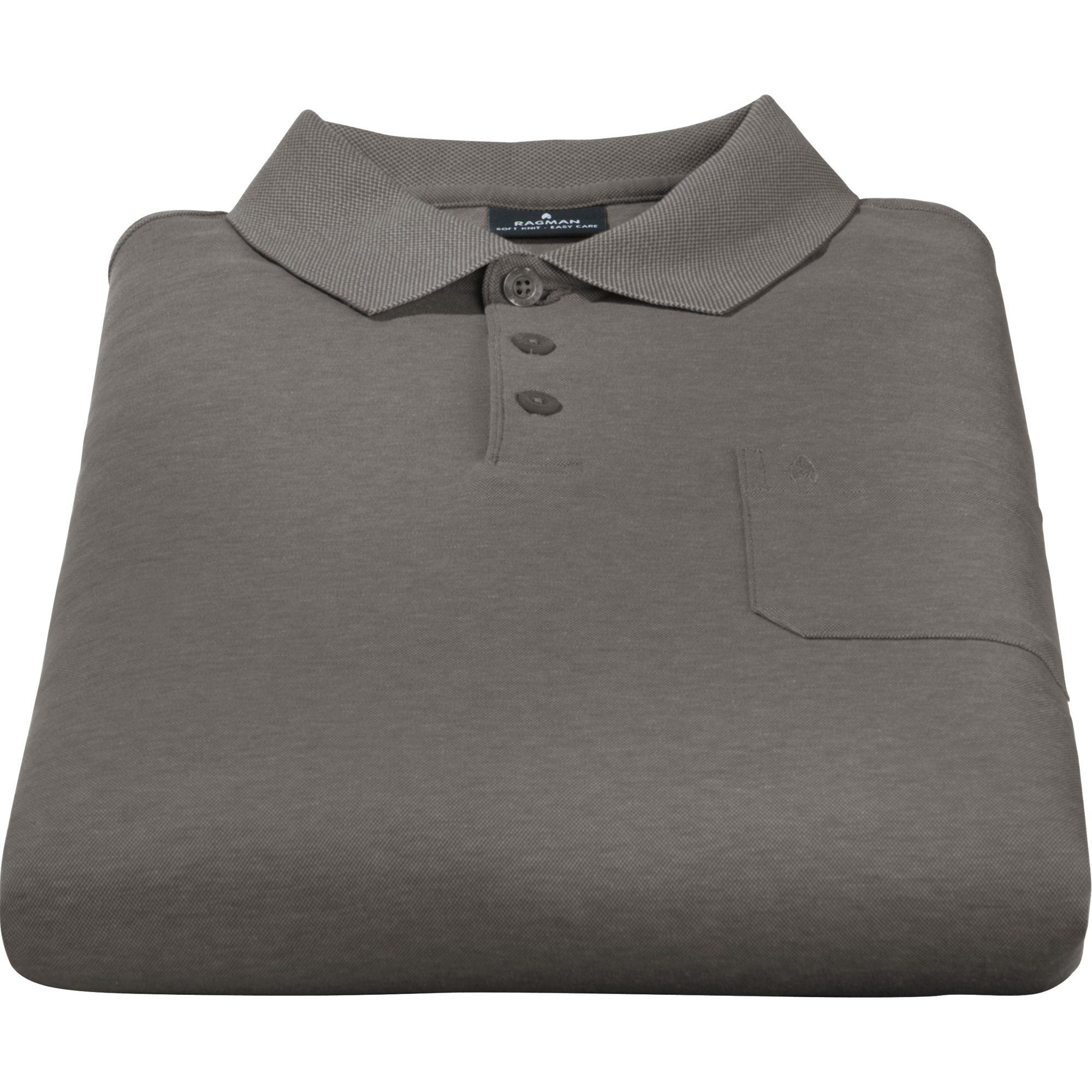 taupe Uni Herren-Poloshirt RAGMAN Sweatshirt