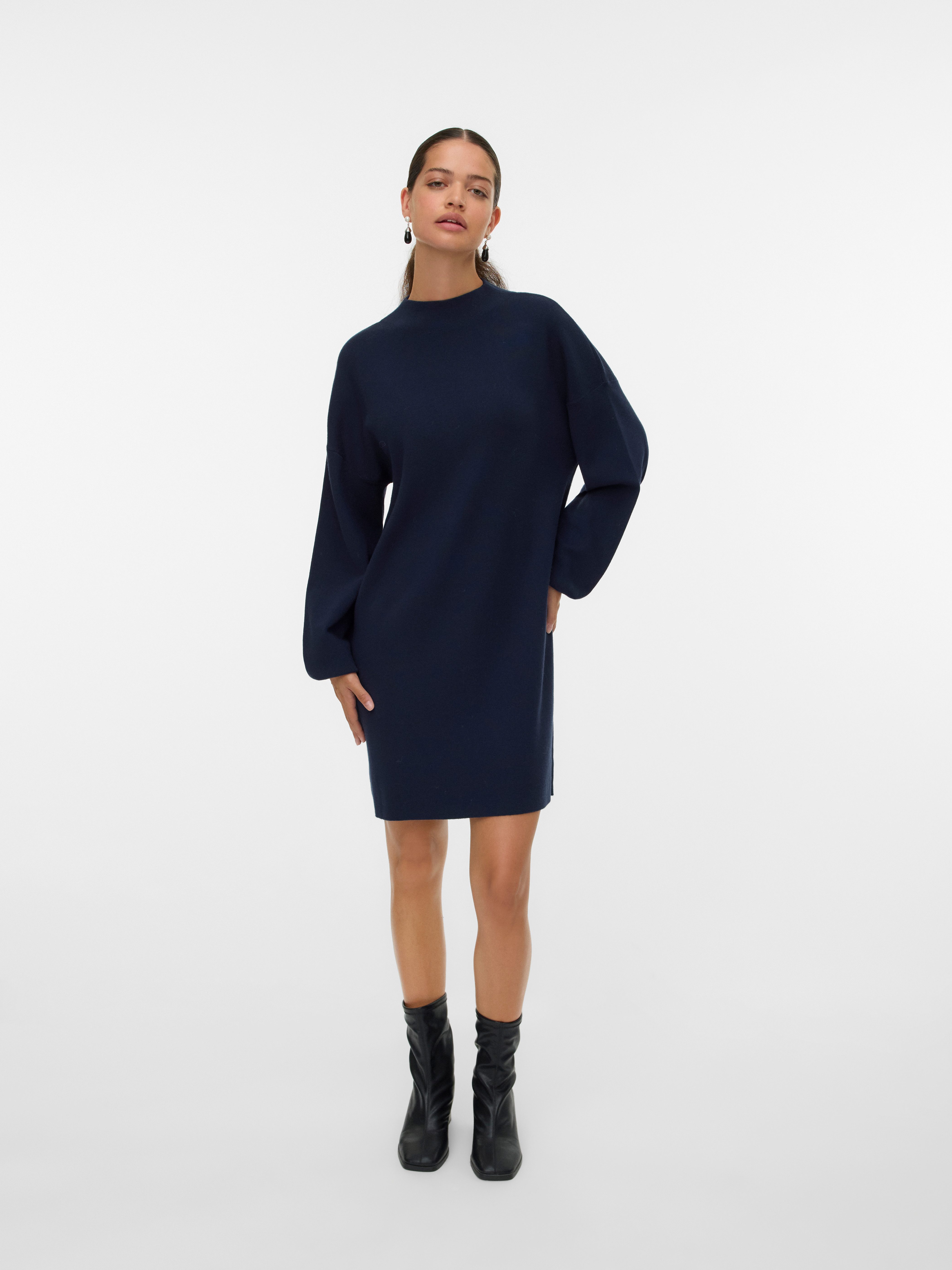 Vero Moda Strickkleid VMNANCY LS FUNNELNECK DRESS GA NOOS