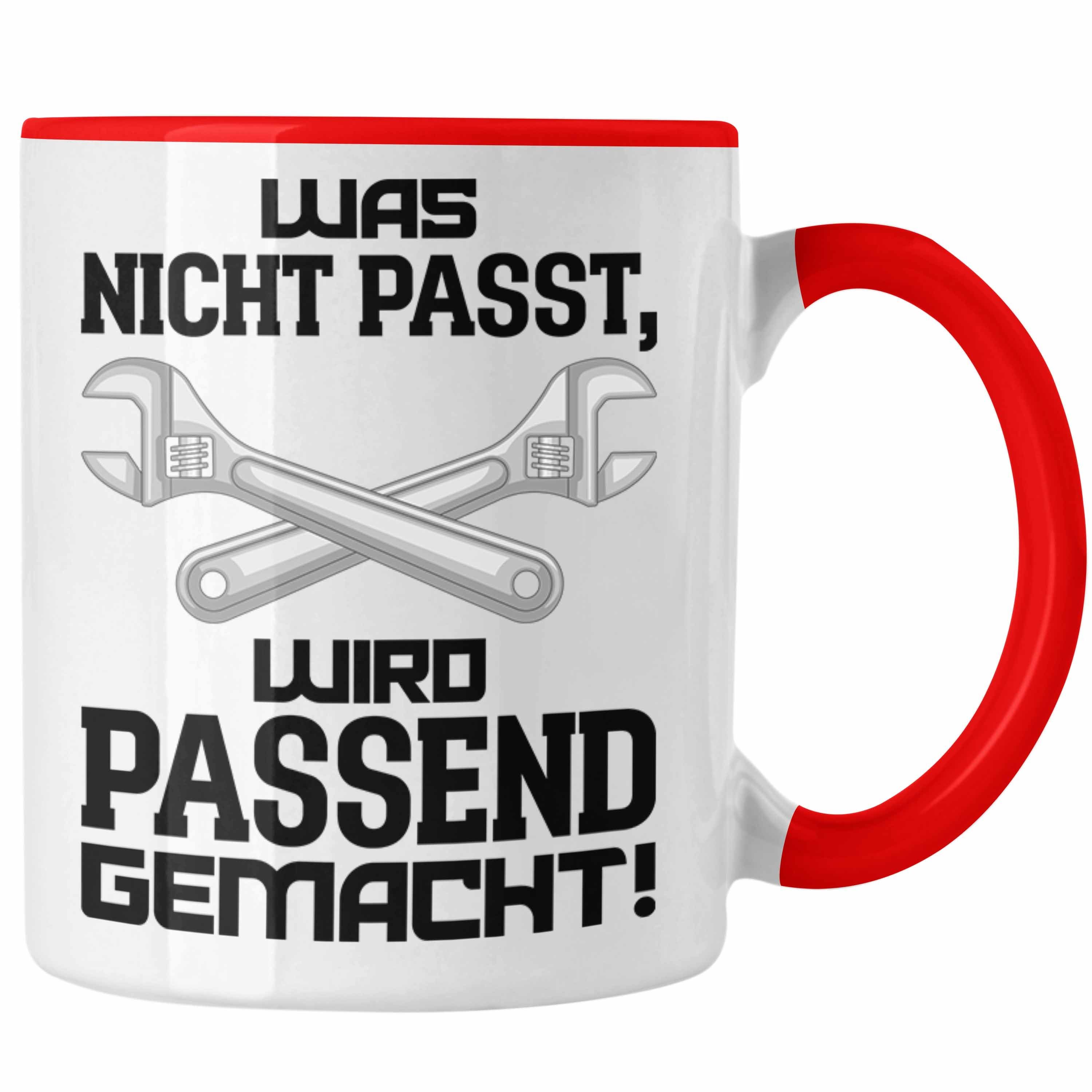 Mechatroniker Rot Trendation Handwerk - Tasse für Spruch Mechaniker Handwerker Tasse Trendation KFZ mit Kaffeebecher Geschenke