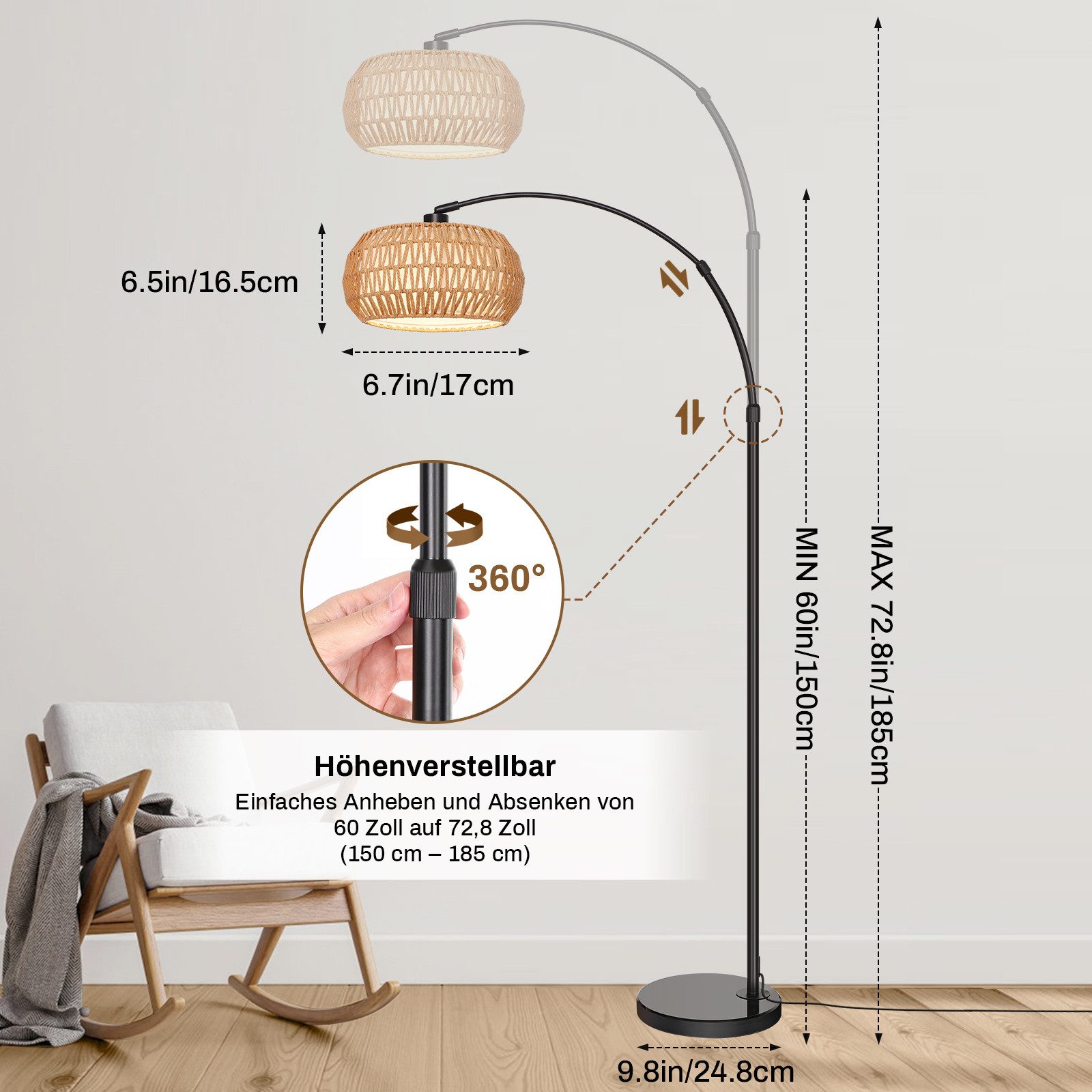 Lapamax LED Stehlampe Dimmbar Stehlampe Wohnzimmer günstig online kaufen