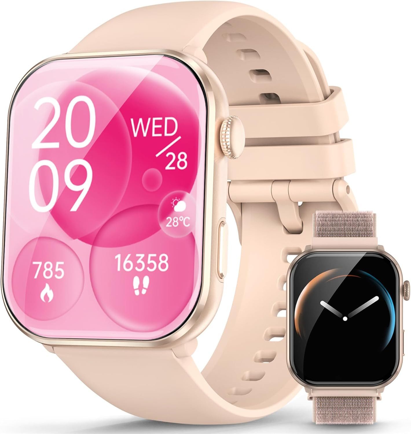 blackview R60 Smartwatch (5 cm, android ios), 1.96" AMOLED Smartwatch mit Anruffunktion 100+ Sportmodi 800 mAh