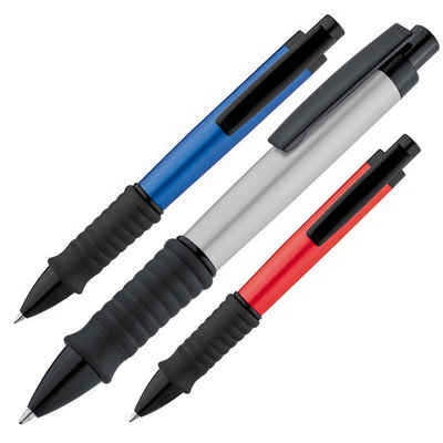 Livepac Office Kugelschreiber 3 Kugelschreiber aus Aluminium / Farbe: je 1x metallic grau, blau, rot