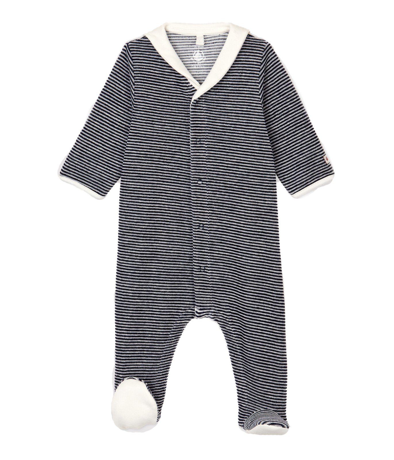 Petit Bateau Ползунки Petit Bateau Ползунки Nicky Velours mit Matrosenkragen Streifen