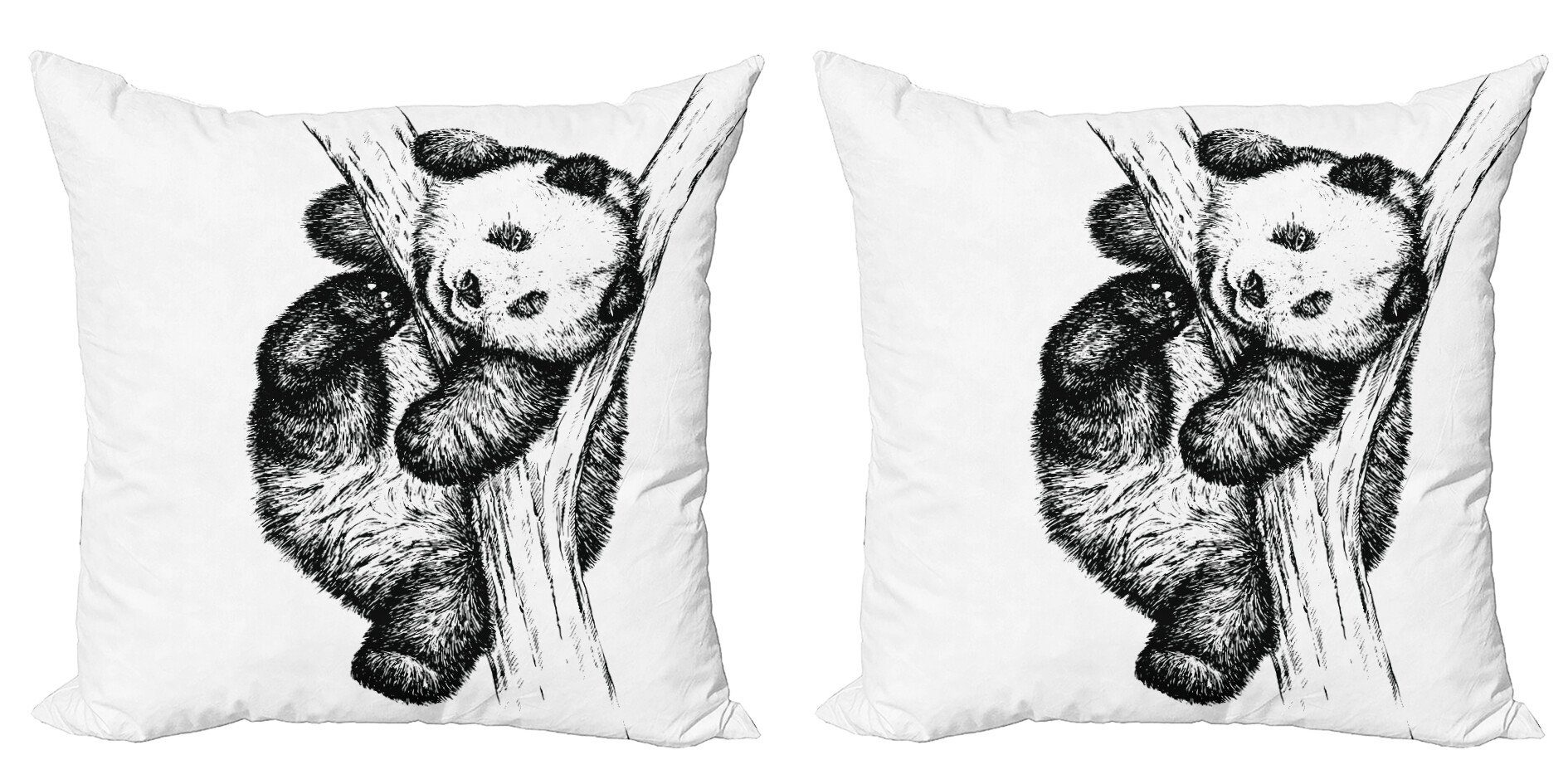 Kissenbezüge Modern Accent Doppelseitiger Digitaldruck, Abakuhaus (2 Stück), Tier Kleiner Panda-Bär