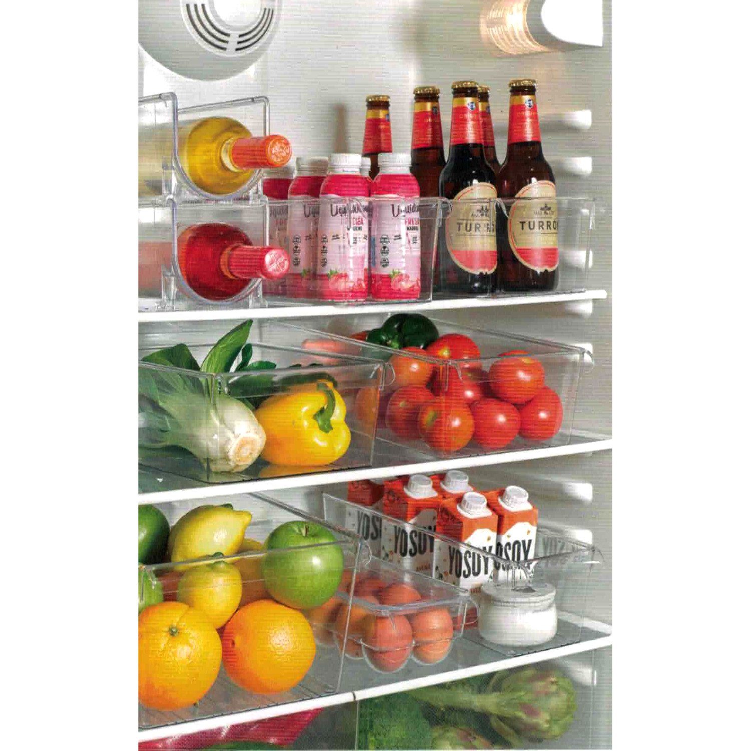 meberg Flaschenablage Kühlschrank-Organizer transparent Kühlschrankboxen Dosen, Dosen Kühlschrank-Organizer Kühlschrankboxen für transparent Zubehör Dosenhalter Kühlschränke, für für