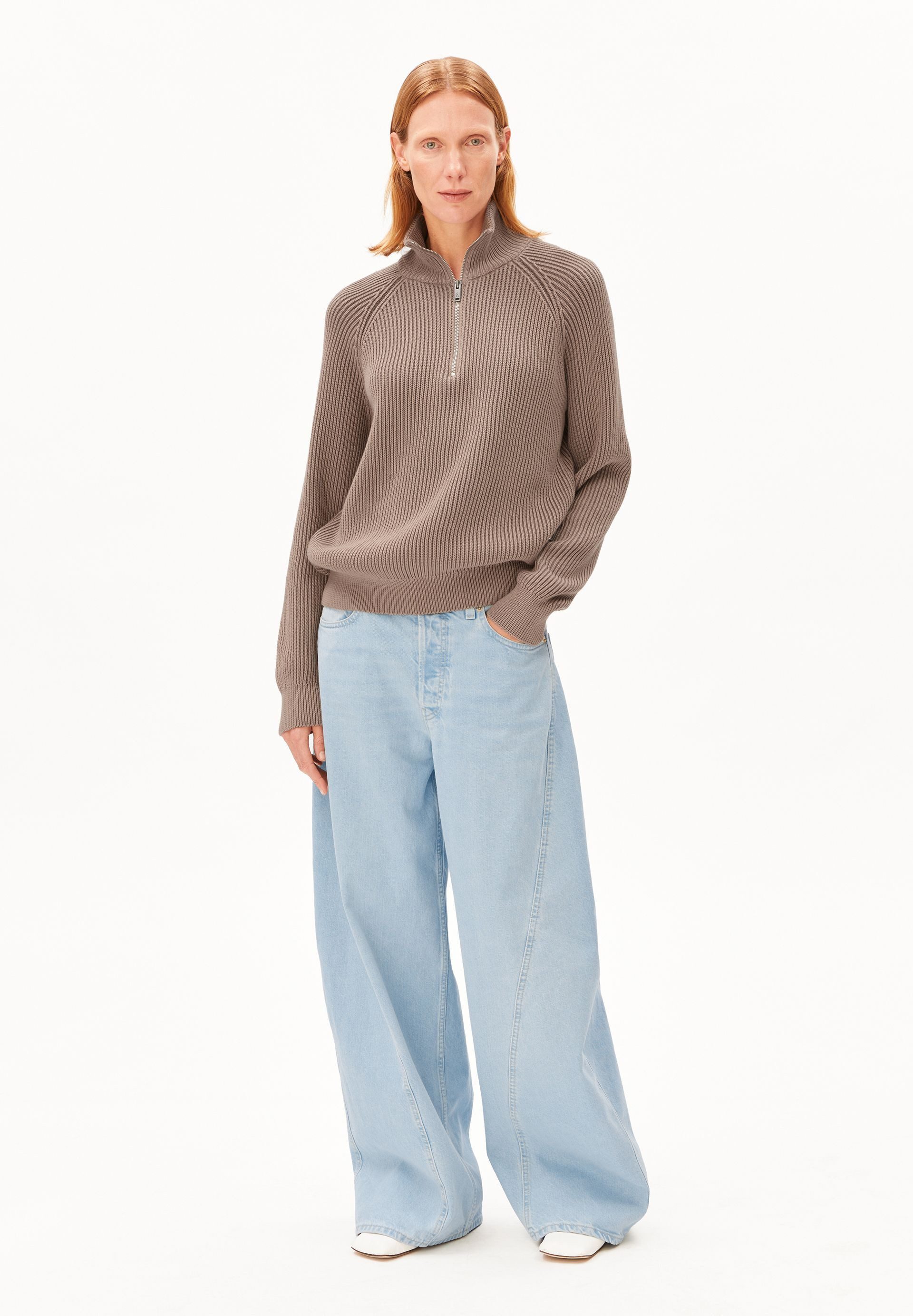 Armedangels Strickpullover TROYER VANISÉ Troyer mit Reißverschluss Loose Fi günstig online kaufen