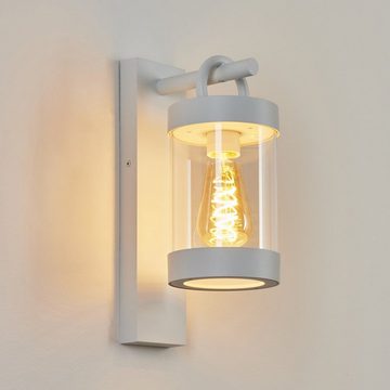 hofstein Außen-Wandleuchte Sensor Aussen Wand Lampen weiß Balkon Hof Terrassen Haus Tür Einfahrt