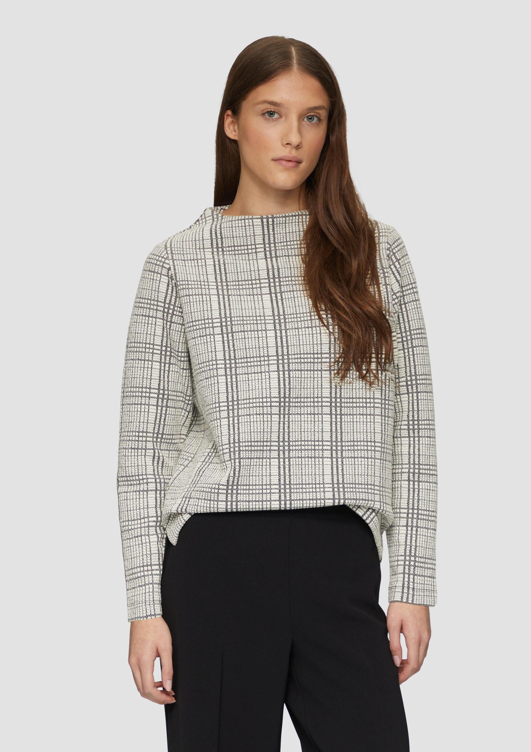 s.Oliver Sweatshirt Sweatshirt Gemustertes Sweatshirt mit Turtleneck günstig online kaufen