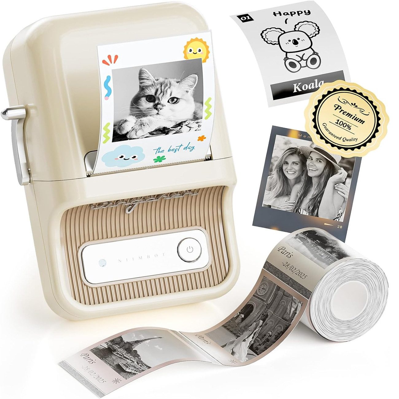 FELIXLEO NIIMBOT B21 Pro Bluetooth Etikettendrucker 300 DPI Weiß Etikettendrucker