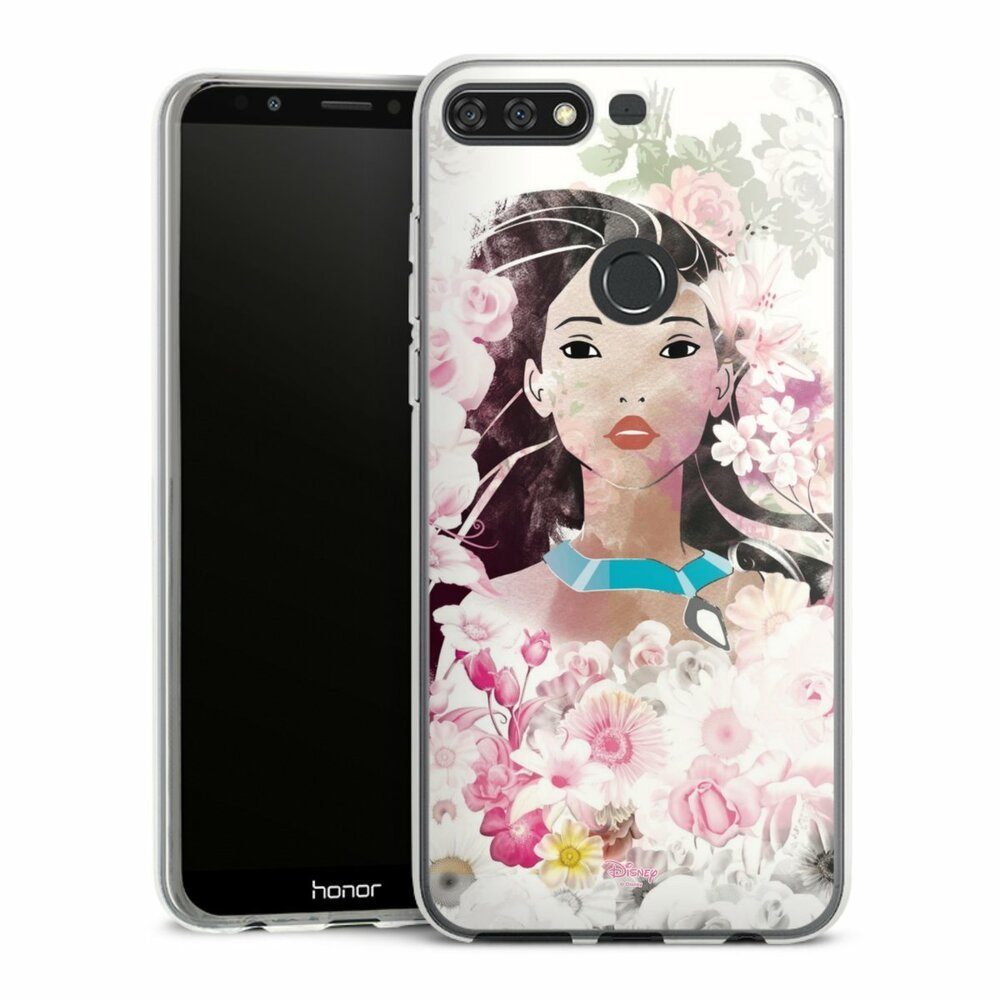 DeinDesign Handyhülle Pocahontas Disney Offizielles Lizenzprodukt Colors Of The Wind, Huawei Y7 (2018) Silikon Hülle Bumper Case Handy Schutzhülle