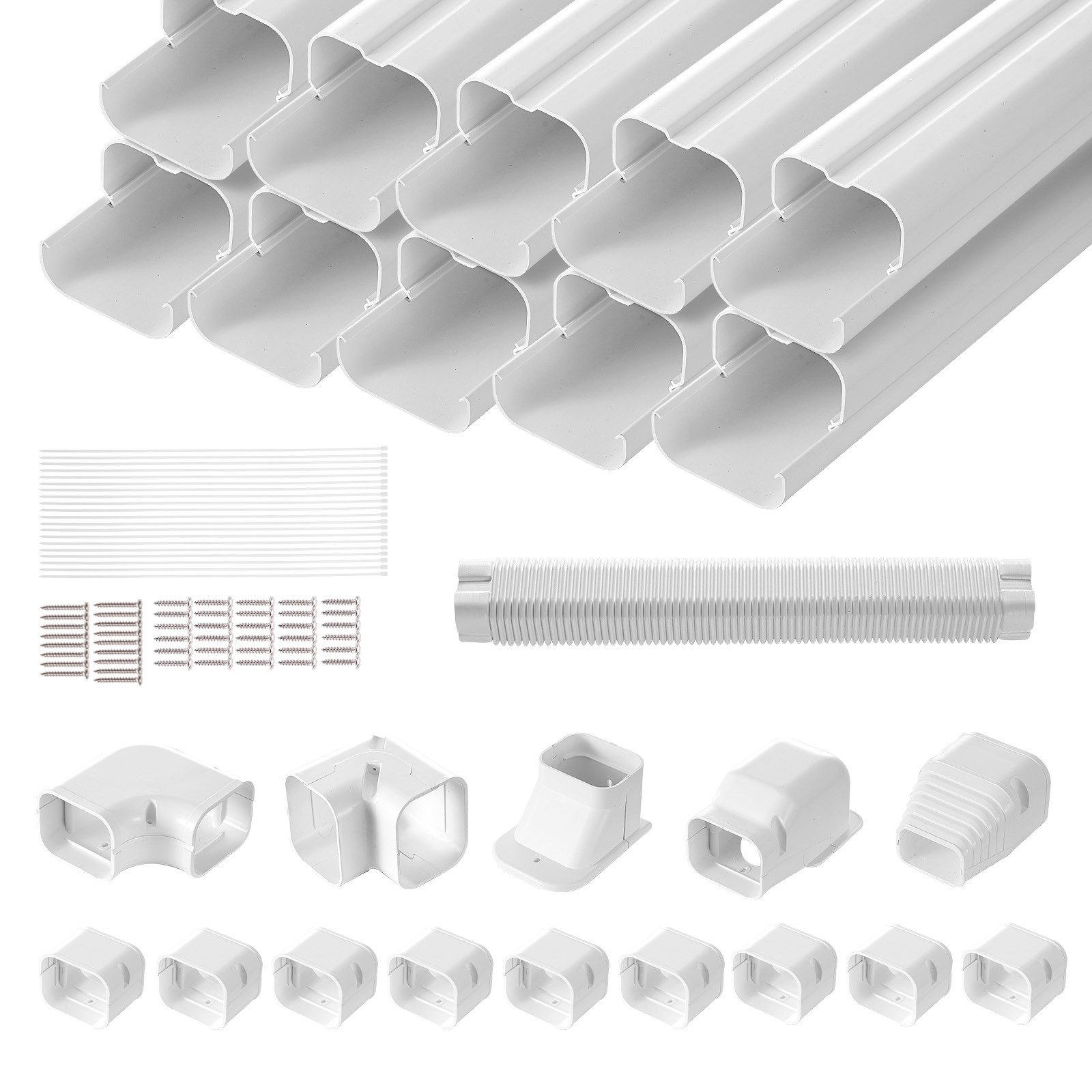 VEVOR Überschiebmuffe PVC-Rohrleitungsabdeckung für Klimaanlage mit 10 geraden Kanälen