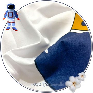 Bettwäsche TKLX, KEAYOO, Baumwolle, 2 teilig, 100% Baumwolle Kinderbettwäsche mit Raumfahrzeug