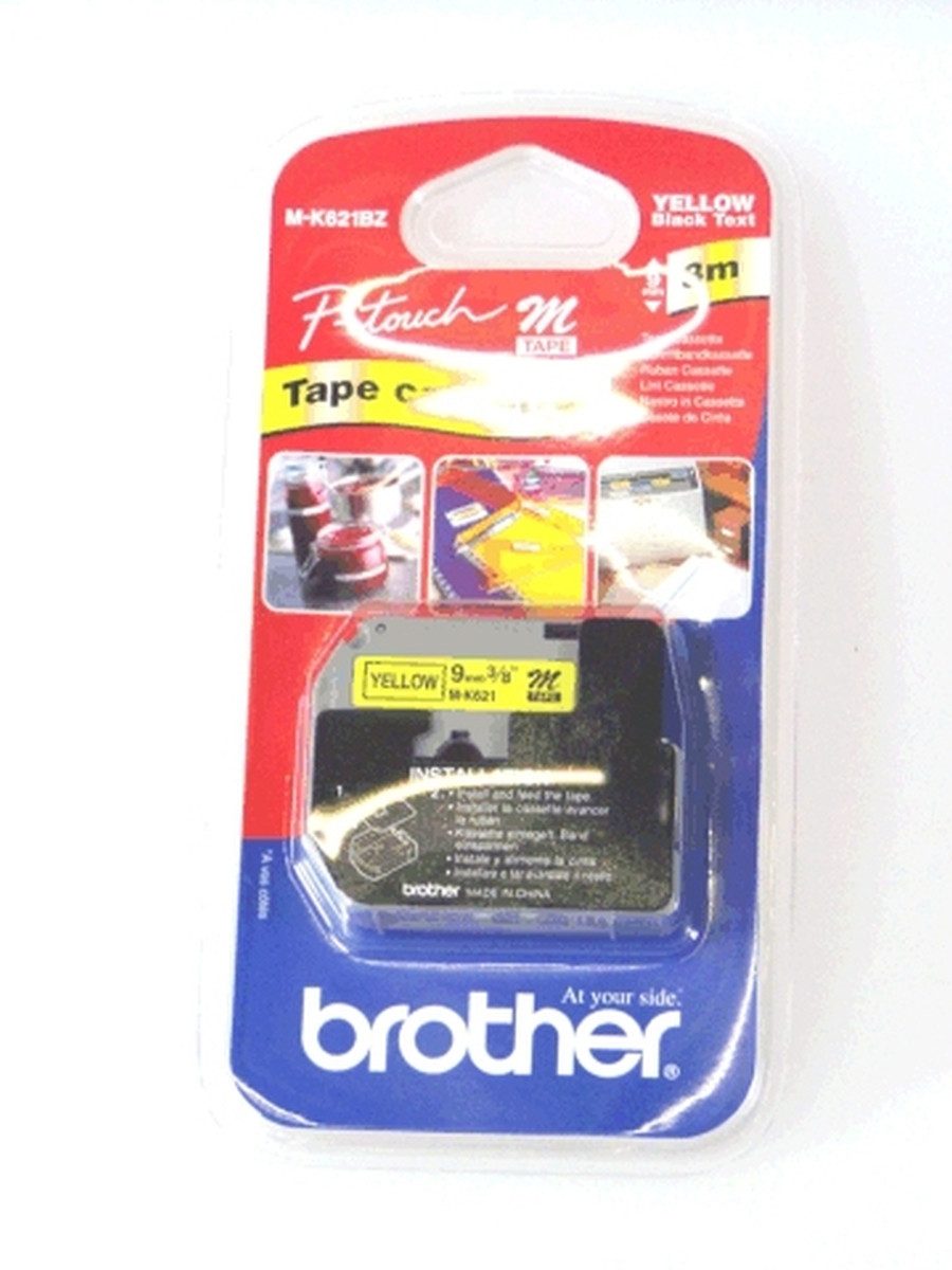 Brother Beschriftungsband Schriftbandkassette 9mm MK621BZ schwarz/gelb