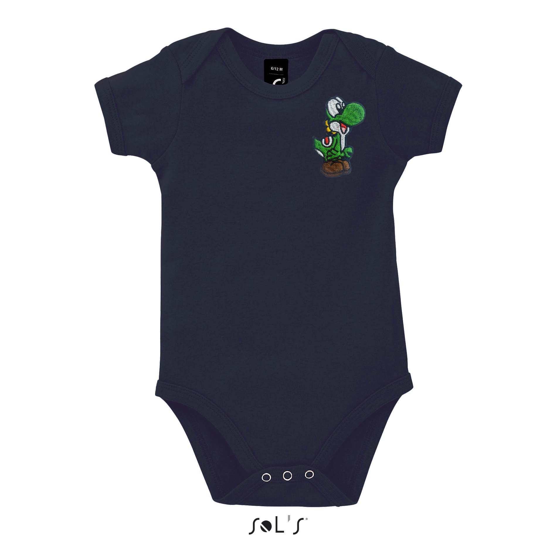 Blondie & Brownie Strampler Yoshi Baby Body Patch Mario Luigi Toad Super Wario Peach Retro Design (Einzelartikel) Yoshi Baby Patches baby Body Retro Gamer Edition