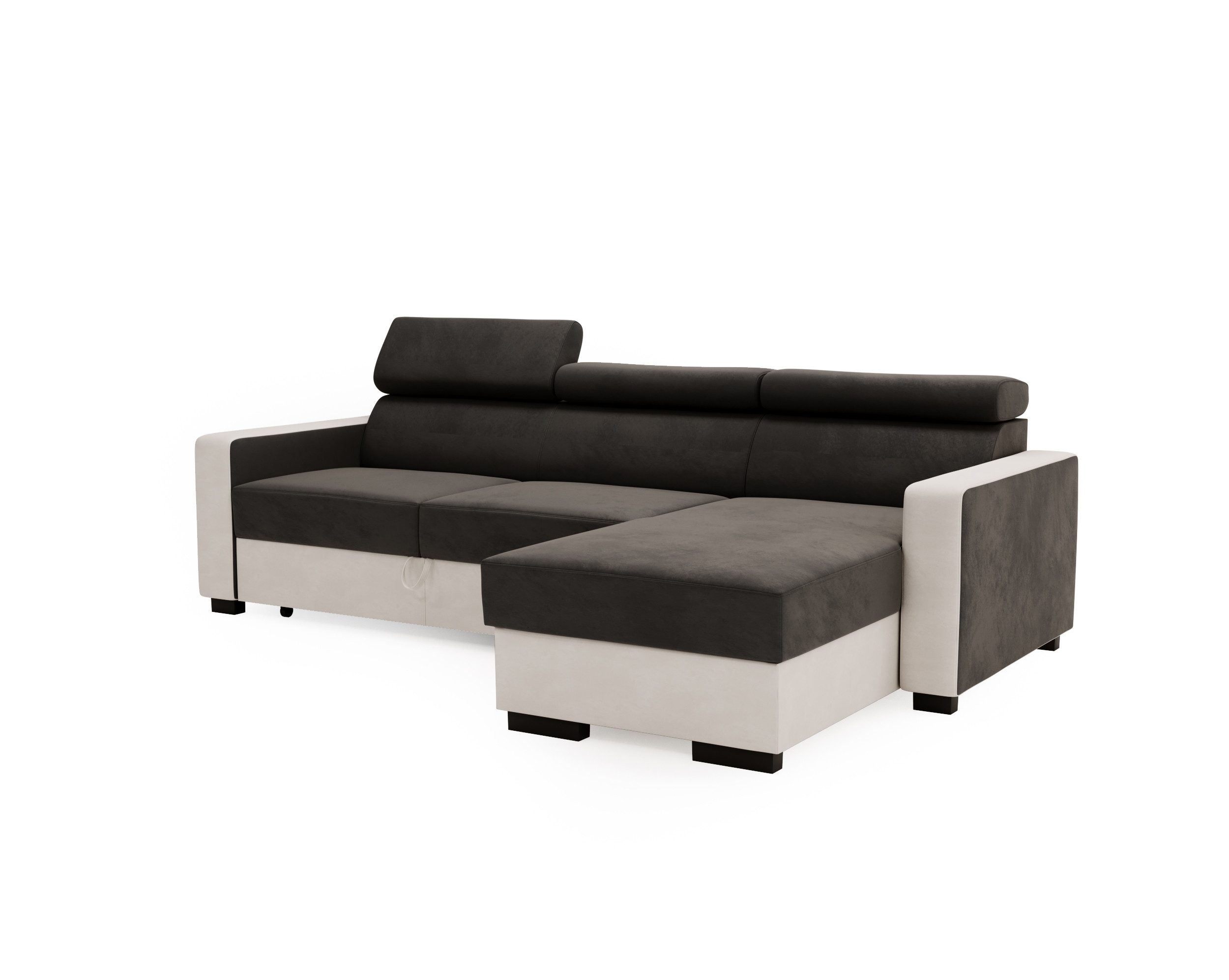 Goldstoff Ecksofa mit Schlaffunktion & Bettkasten günstig online kaufen