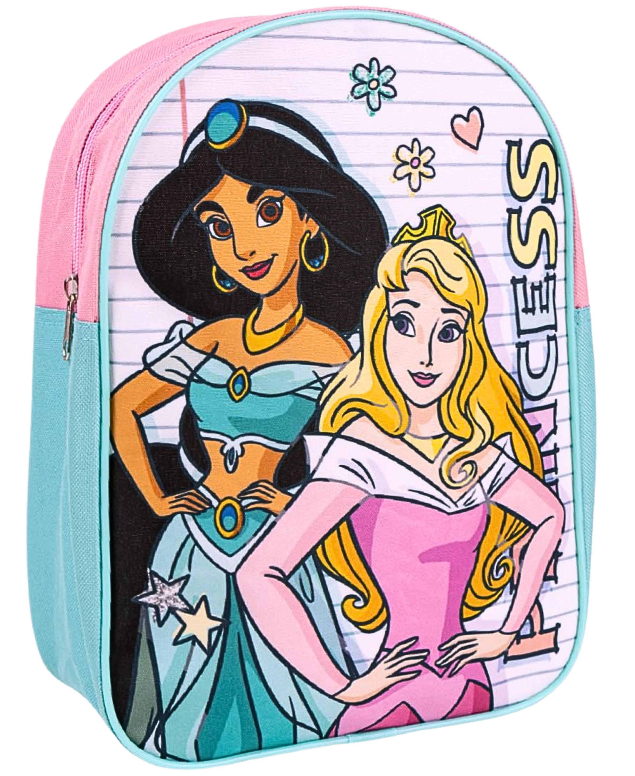 Disney Princess Kindergartentasche Jasmin und Aurora, Kinderrucksack 29x22x10 cm