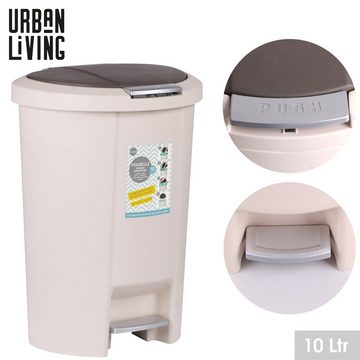 Urban Living Mülleimer Tret-Abfalleimer Treteimer Abfallbehälter, Tretmülleimer mit Push-Funktion im Deckel