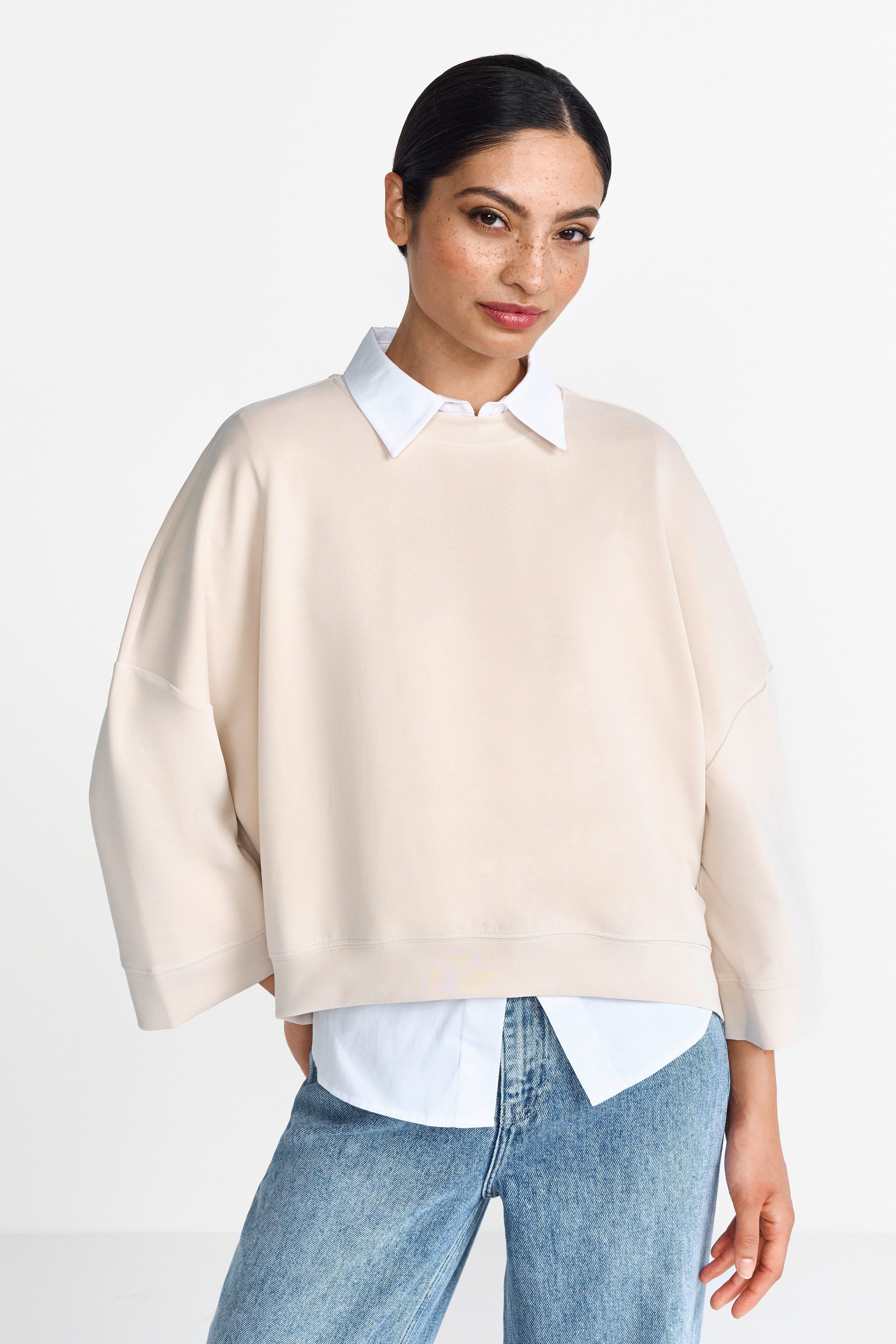 RICHROYAL Kurzarmshirt Tencel peached Shirt modische günstig online kaufen