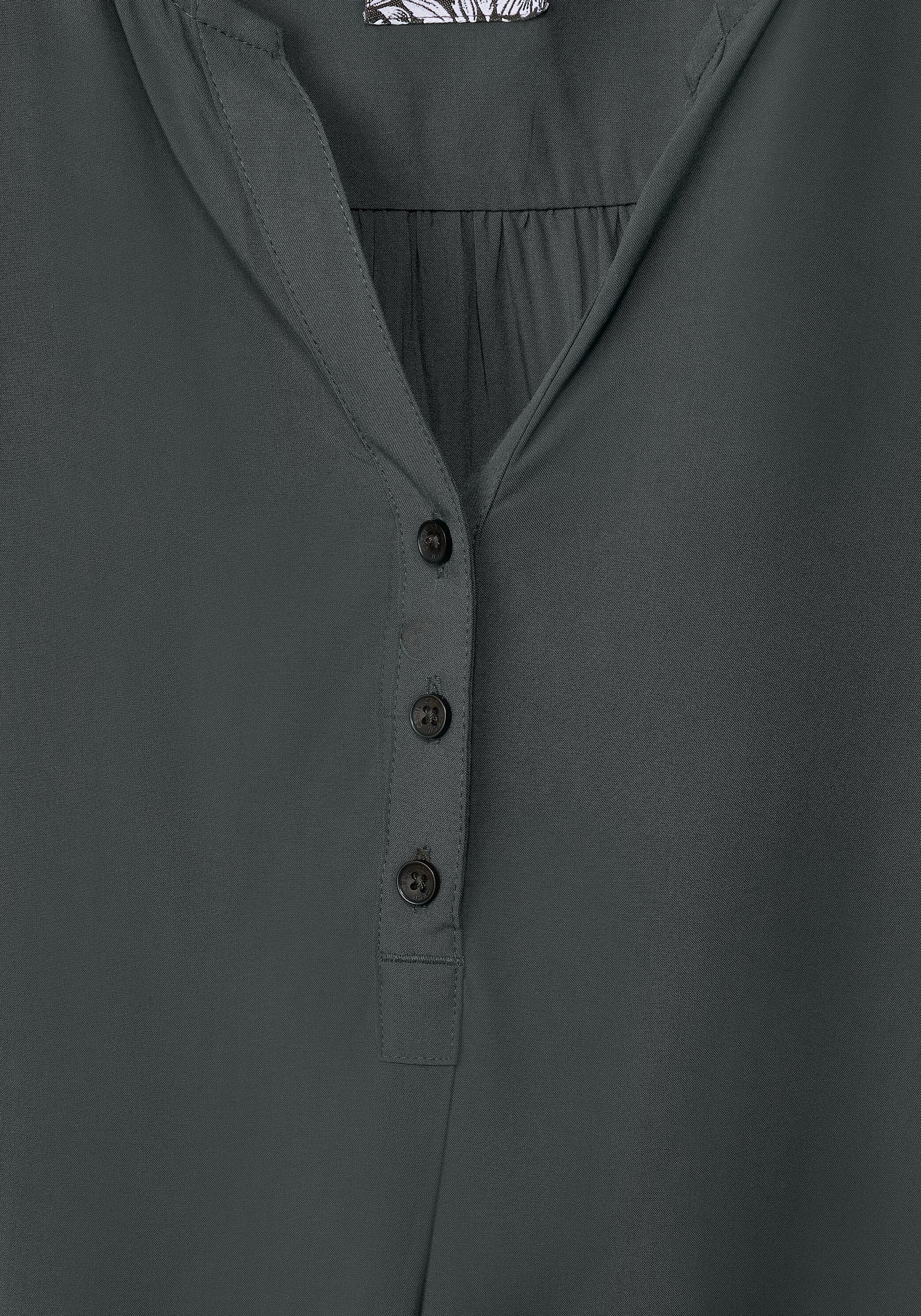 Shirtbluse easy mit Cecil Serafinoausschnitt khaki