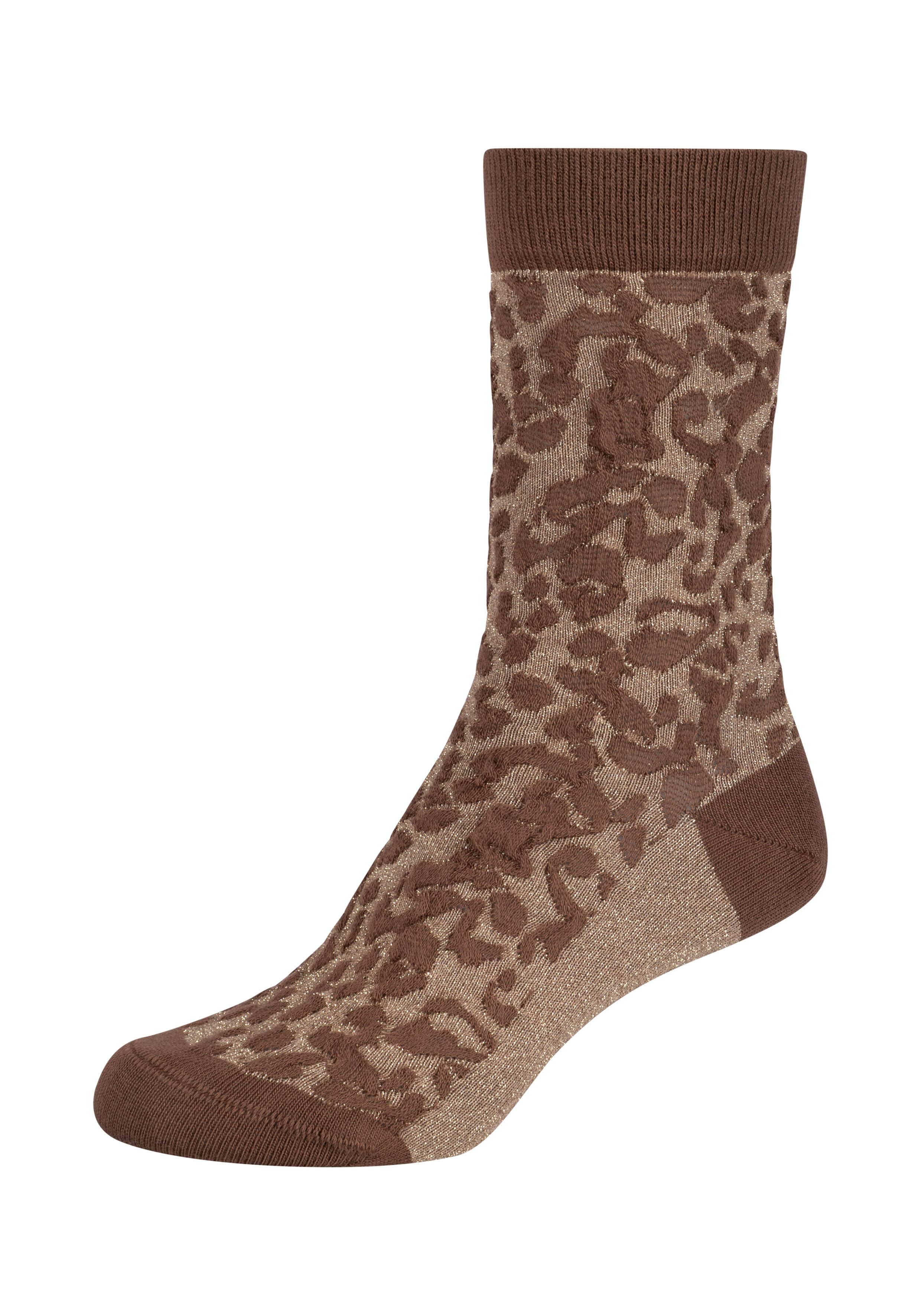 Tamaris Socken (3 Paar) mit strukturiertem Leo-Muster, verstärkte Ferse und Spitze – Bild 3 von 3