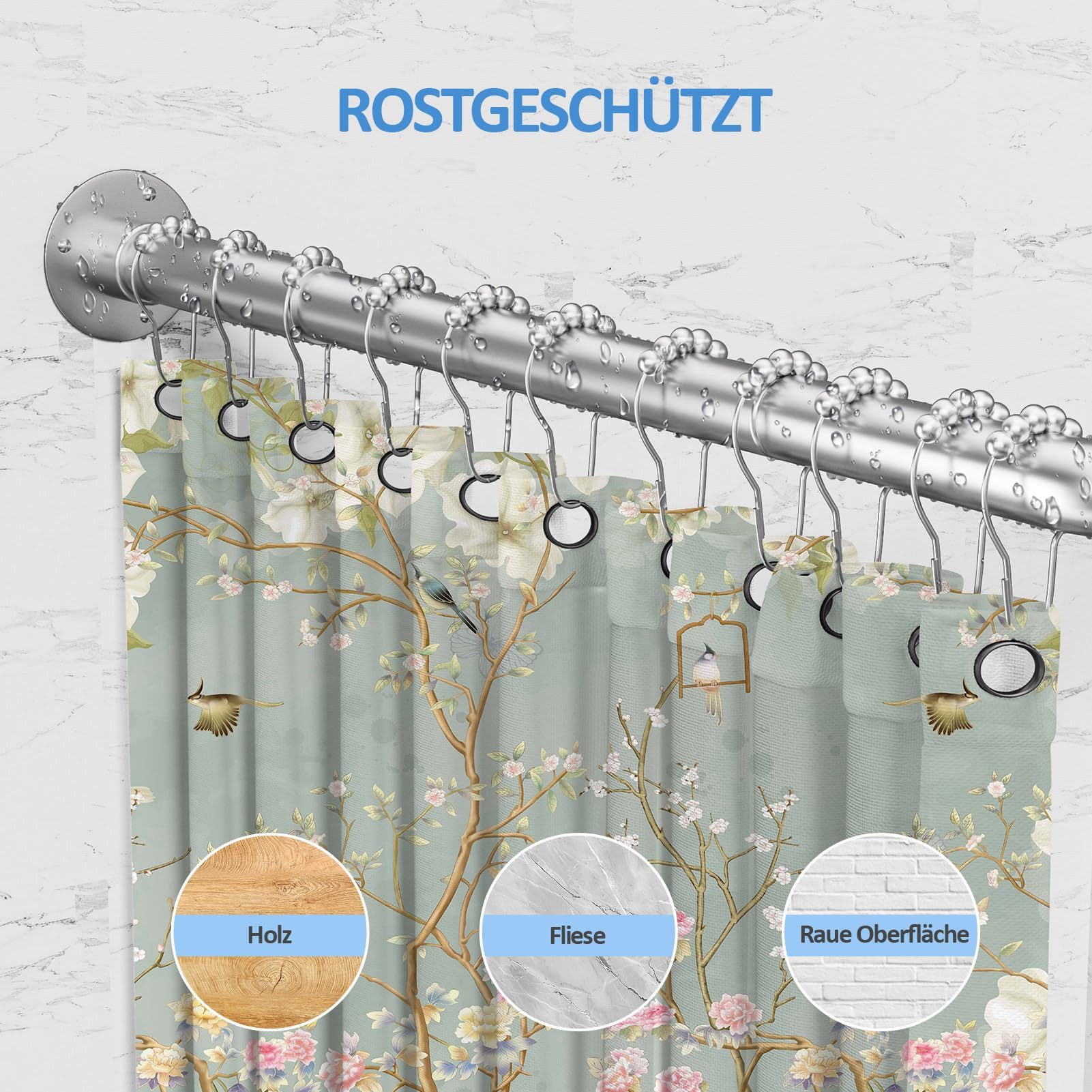 Zyronn Duschvorhangstange L-Form Edelstahl – Verstellbar mit Bohrmontage, für Badezimmer & Badewanne