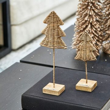 Rivièra Maison Weihnachtsfigur Rustic Rattan Pretty Christmas Tree S 25cm - Weihnachtsdeko