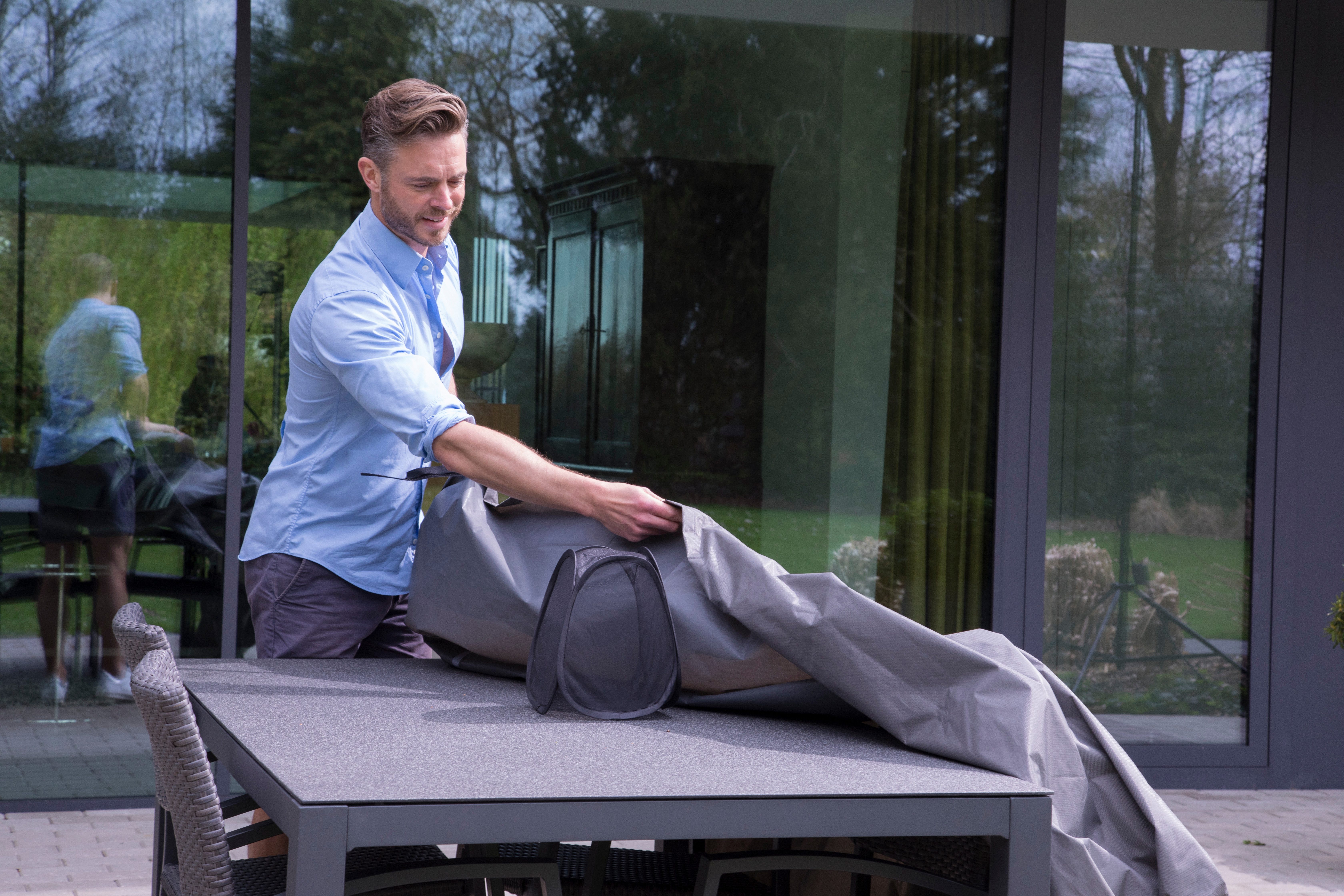 Gardissimo Gartenmöbel-Schutzhülle Schutzhüllen Abstandshalter für Gartentisch "Bobbin Premium 347616", Tischabdeckung für perfekte Belüftung