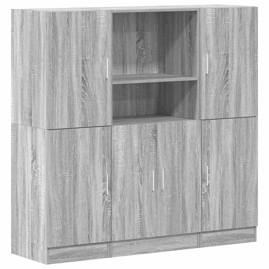 vidaXL Regal 3-tlg. Küchenschrank-Set Grau Sonoma günstig online kaufen