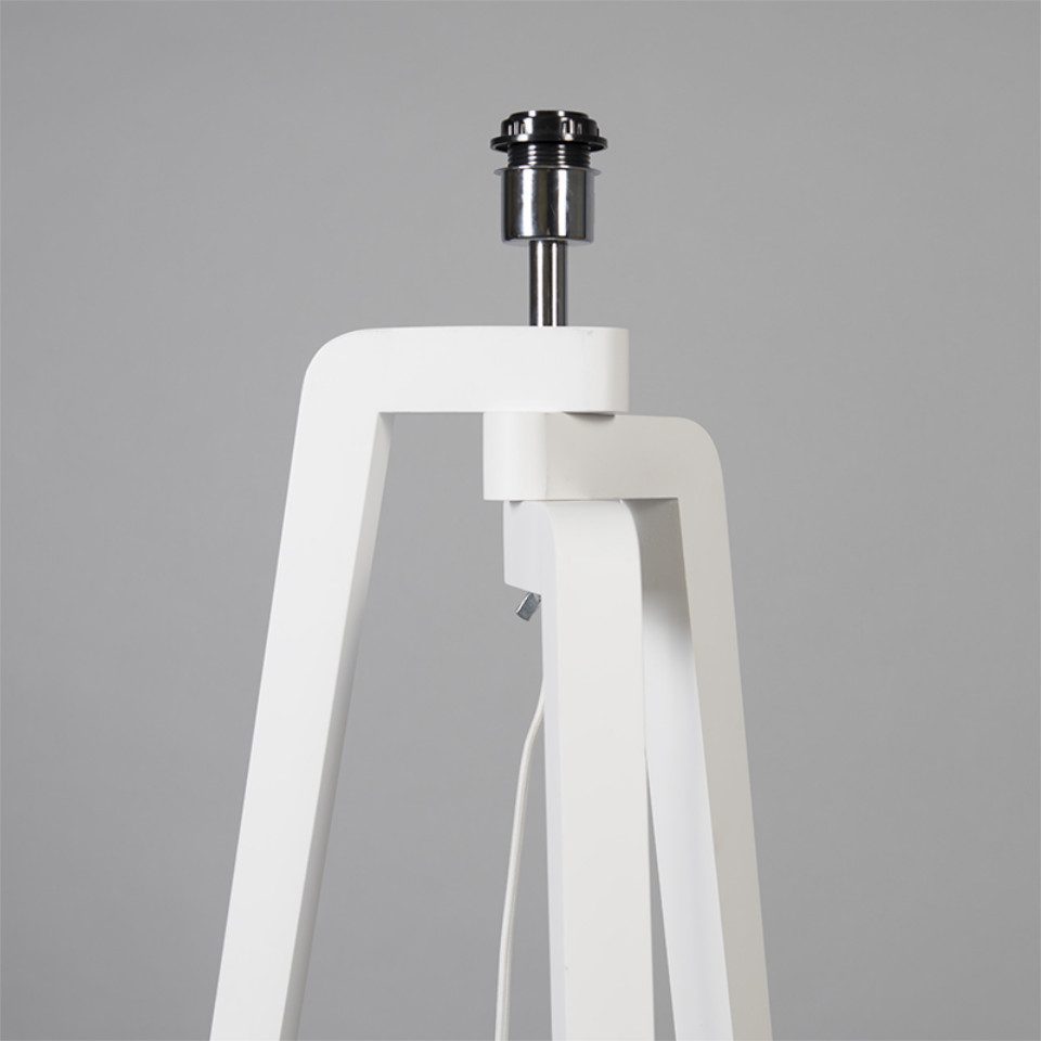 Qazqa Stehlampe Puros, ohne Leuchtmittel, Warmweiß, QAZQA Stehlampe, e27, Schwarz, Holz, Modern