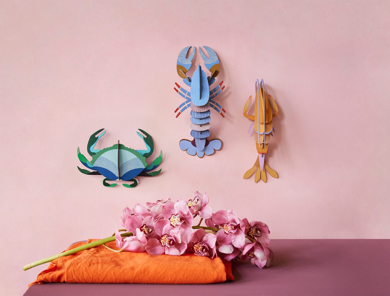 studio ROOF Wanddekoobjekt 3D Bernstein-Langoustine (1 St), Zum Zusammenstecken