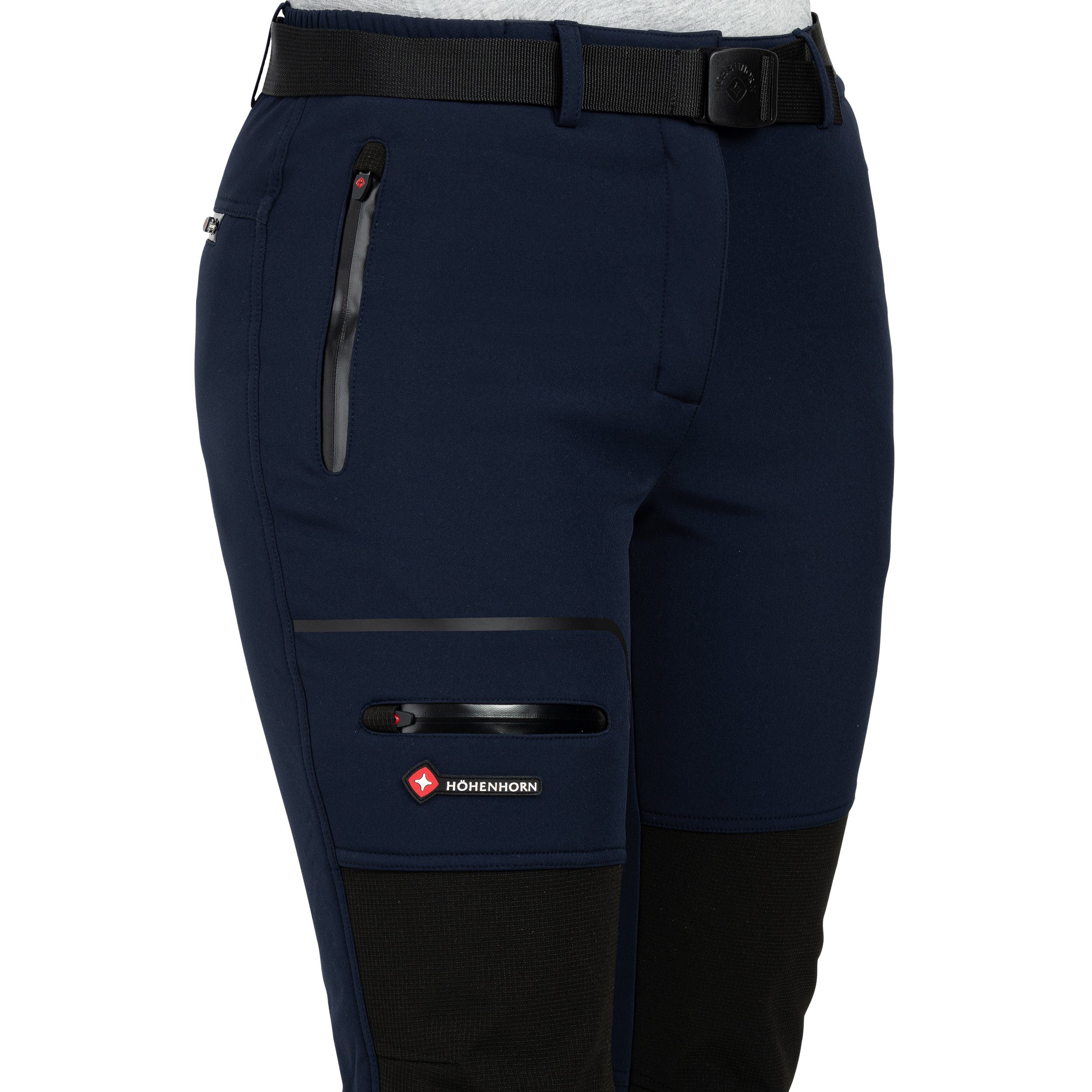 Höhenhorn Funktionshose Trekmaster Damen Softshellhose für Frauen Gefüttert Snowboardhose weiches Microfleece-Innenfutter