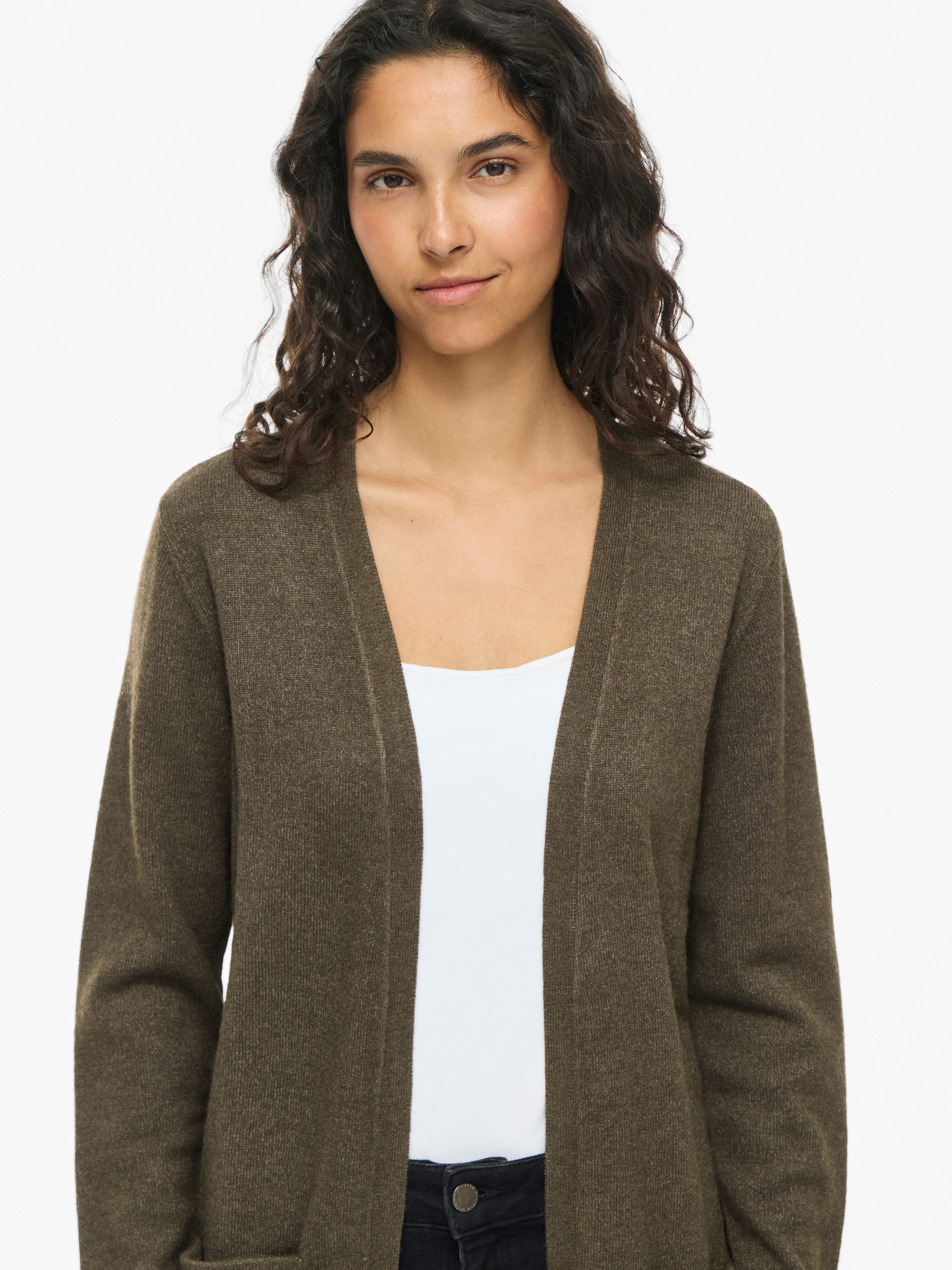 Vila Strickjacke VIRIL OPEN L/S KNIT CARDIGAN - NOOS Viskosemischung, regular fit