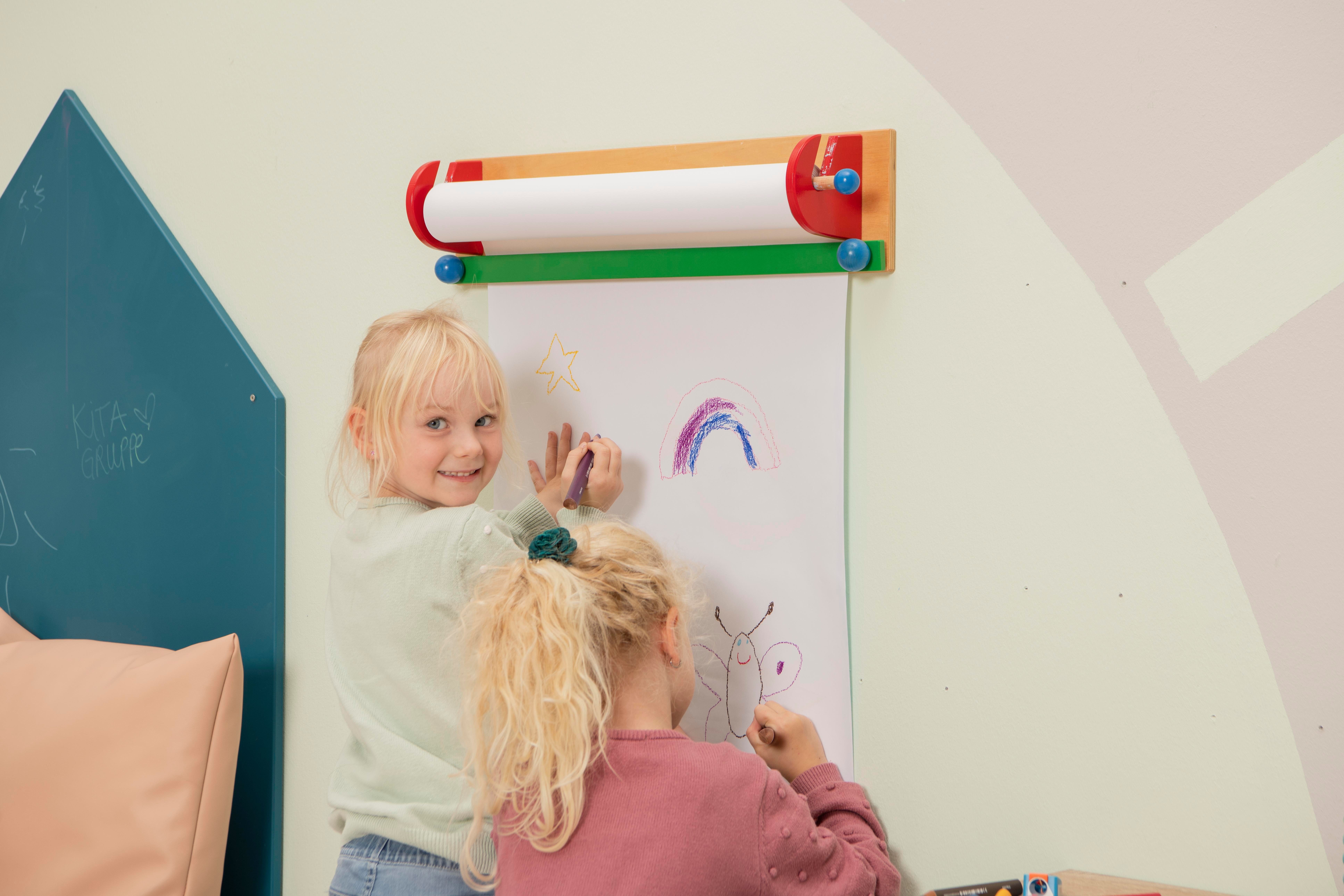 Malpapier Zeichenpapier Zubehör Wandabroller - Nemmer Holz Papierabroller Endlospapier