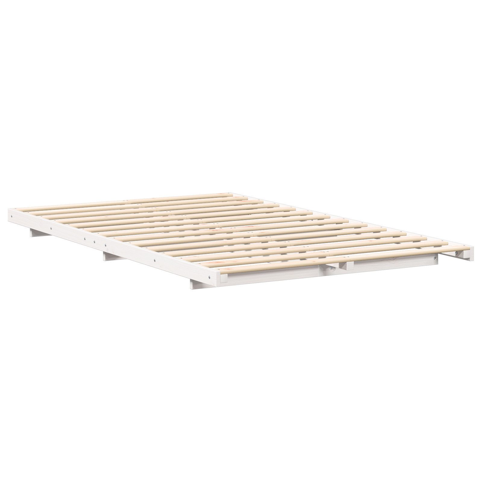 vidaXL Bett Bodenbettgestell Weiß 135 x günstig online kaufen