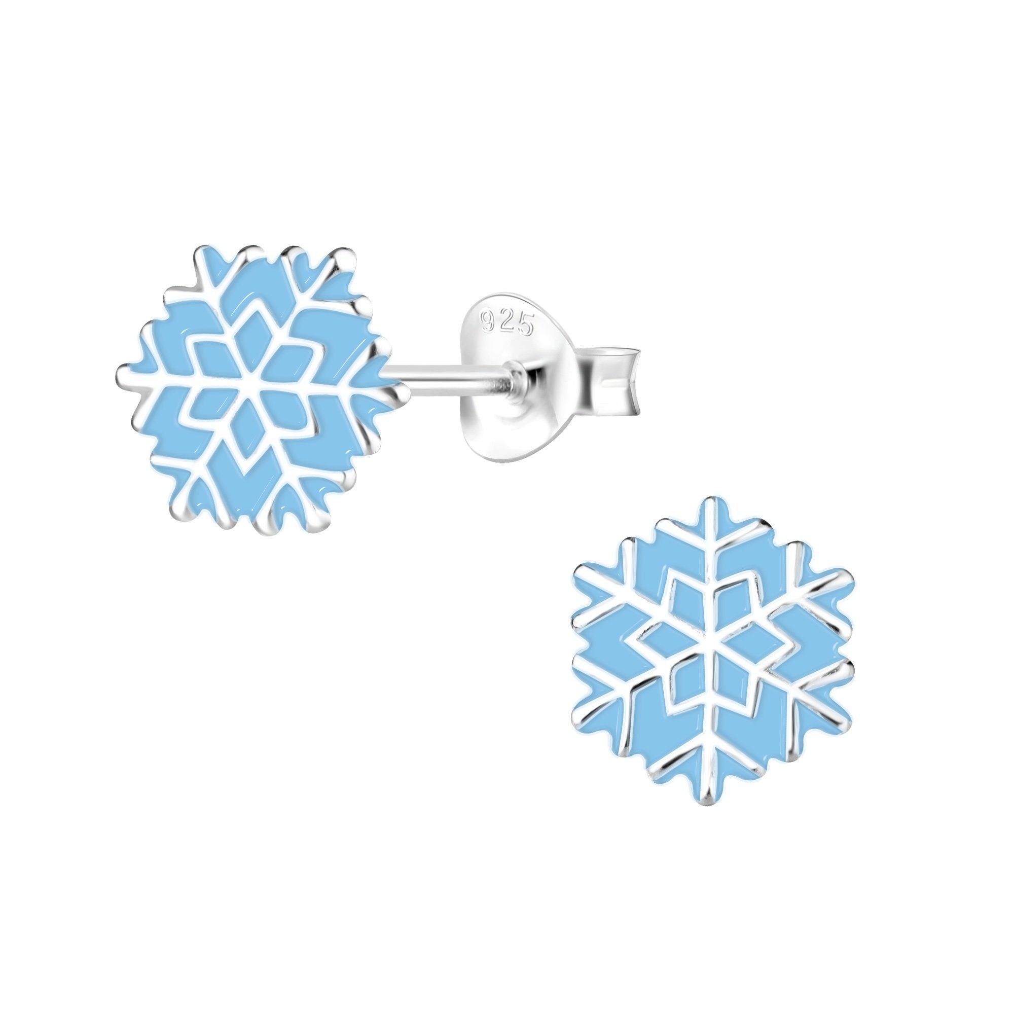 Paar Ohrstecker SCHNEEFLOCKE hellblau, 2-tlg.