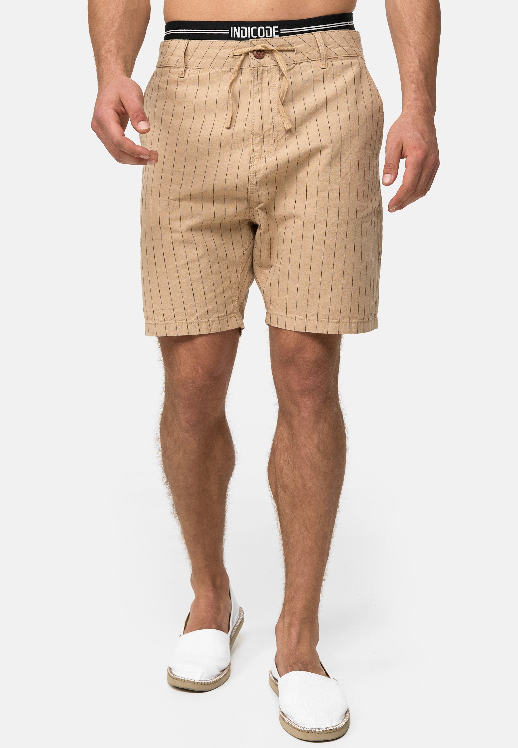 Indicode Chinoshorts Herren Giwgros Chino Shorts Herrenshorts gestreift, au günstig online kaufen