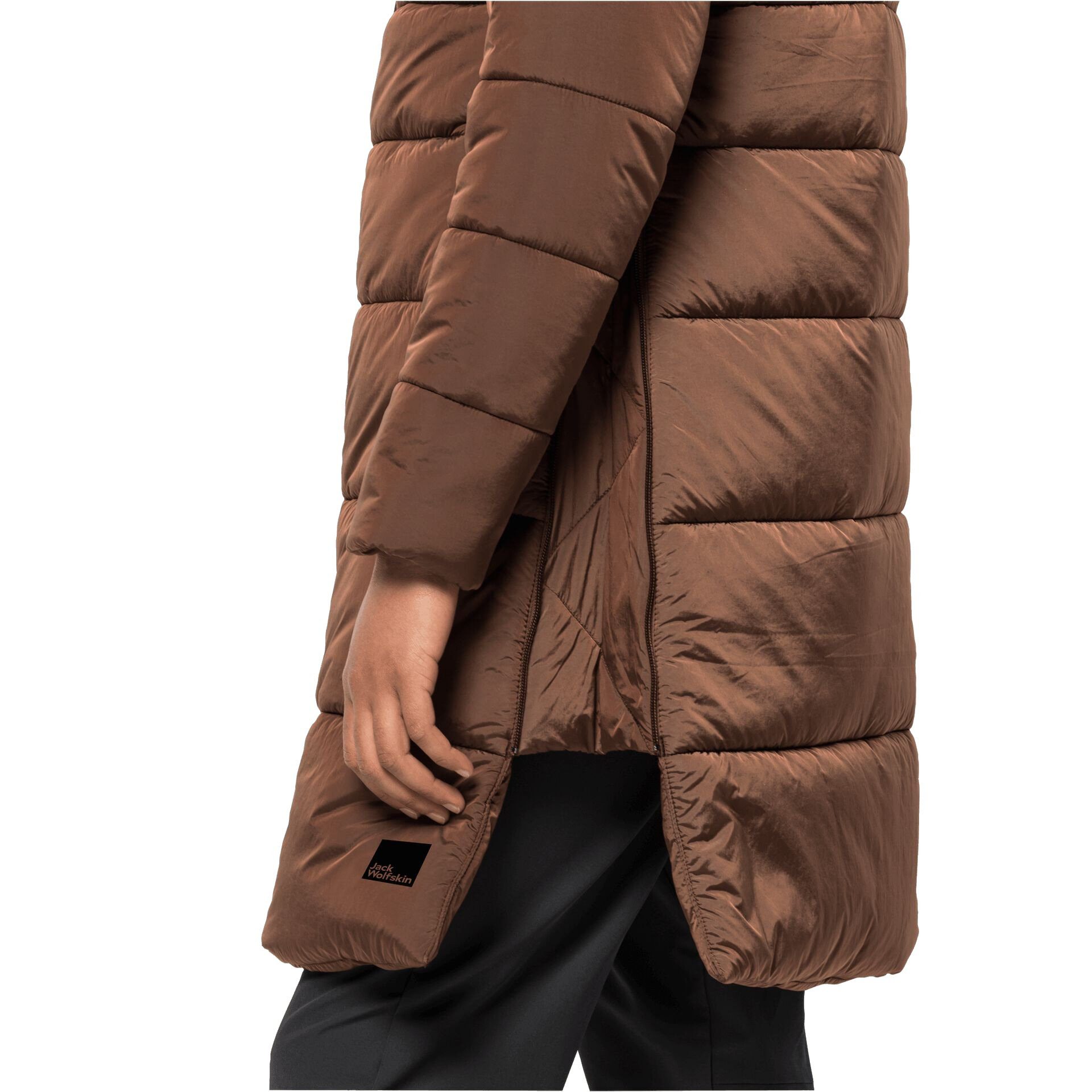 Jack Wolfskin Wintermantel Eisbach Coat (winddicht, wasserabweisend, PFC-frei) 2022 braun Damen