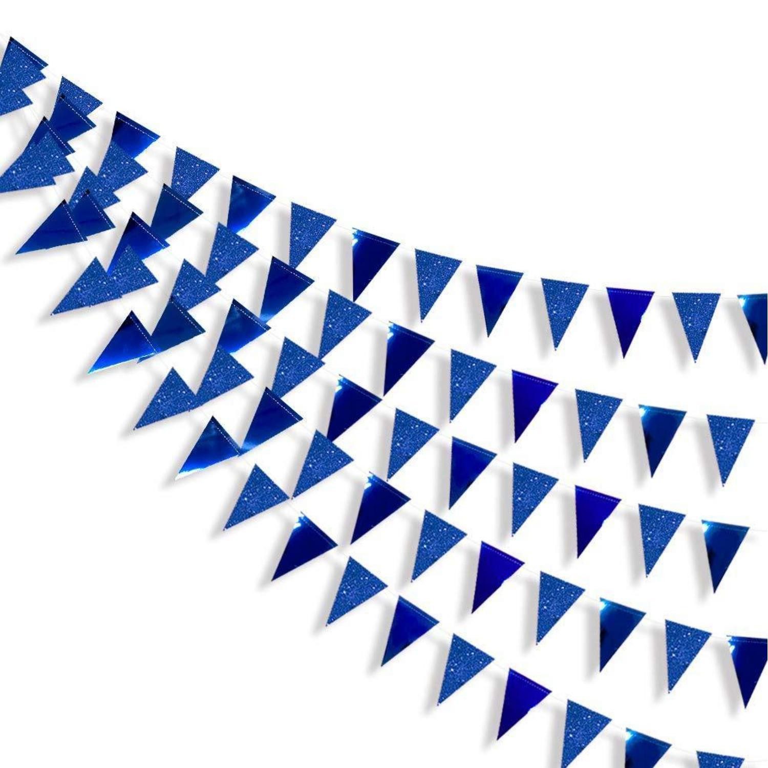 LuxusKollektion Wimpelkette Dreiecksbanner Königsblau 30Ft 3er Pack