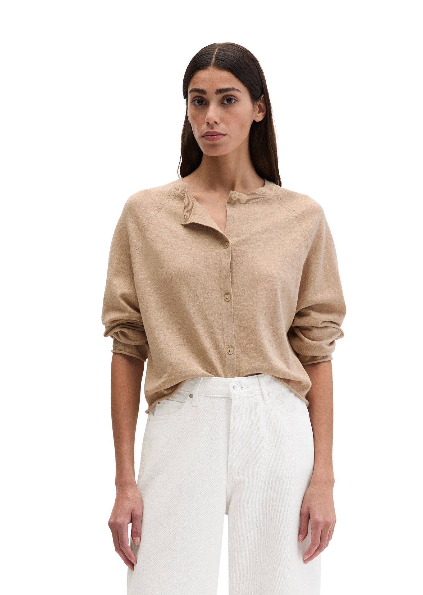 Marc O'Polo Cardigan aus Bio-Baumwolle-Leinen-Mix