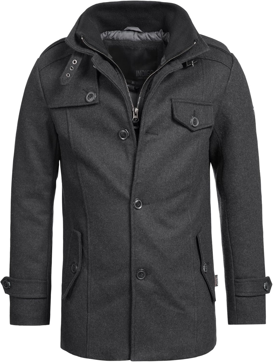 Indicode Kurzmantel Indicode Herren Brandon Kurzmantel mit Stehkragen