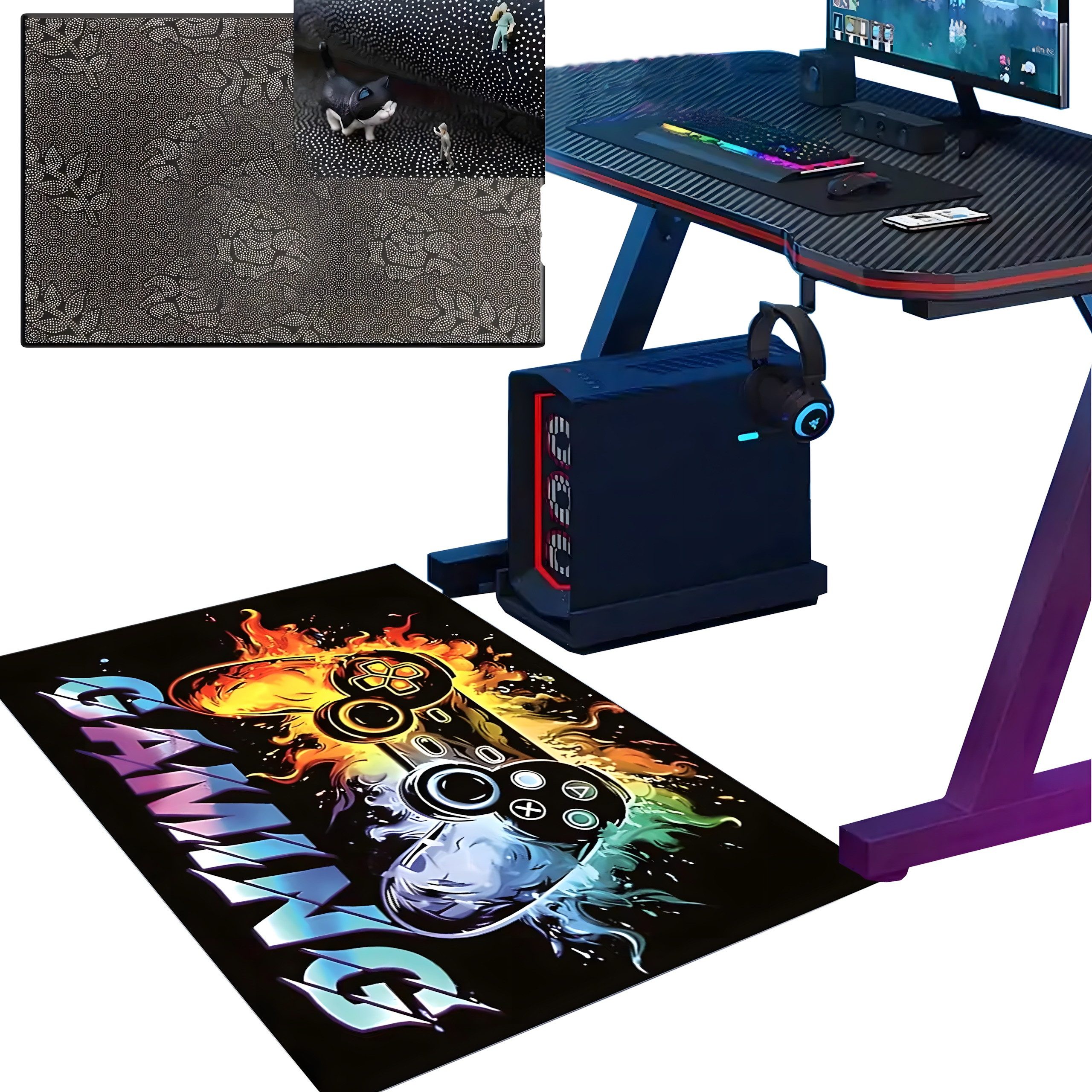 LA CUTE Bodenschutzmatte Gaming Stuhl Matte Bodenschutz rutschfest 60x90 cm günstig online kaufen