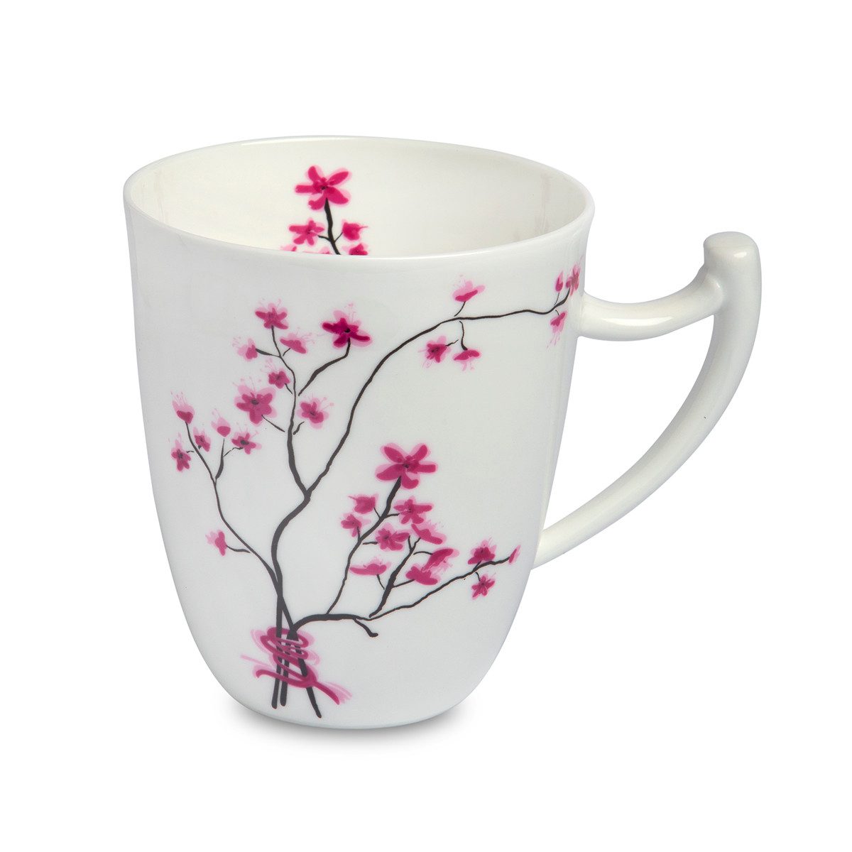 TeaLogic Tasse Cherry Blossom, Porzellan, Spülmaschinengeeignet, Weiß, Kirschblüten, H: 11cm