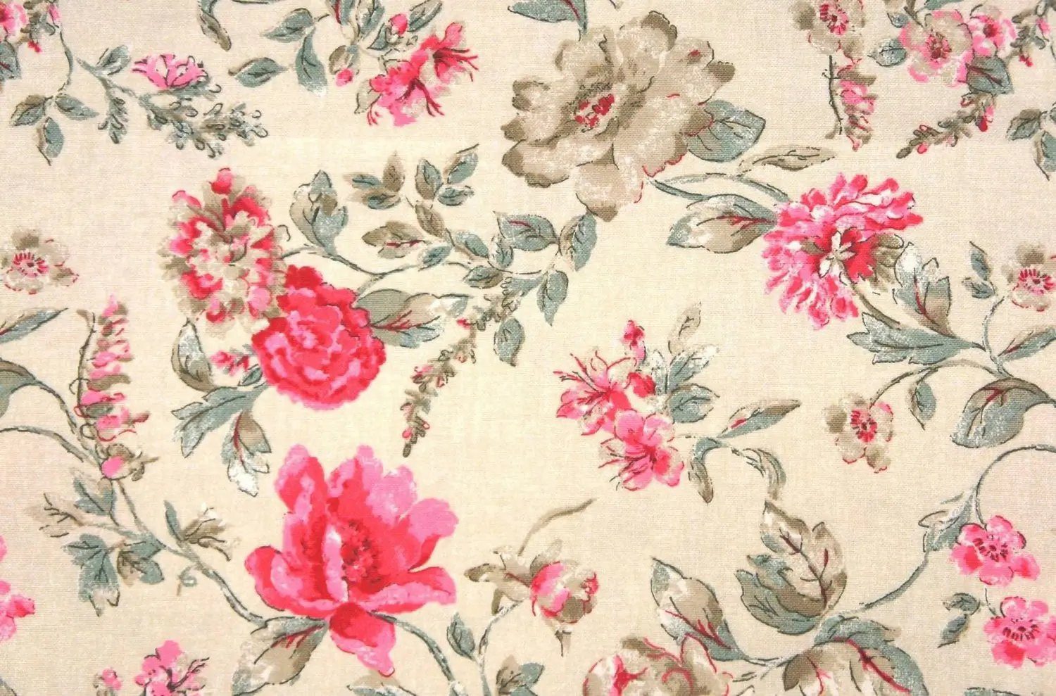 Stofferia Stoff Dekostoff Baumwolle Jardin Große Blume Natur, Meterware