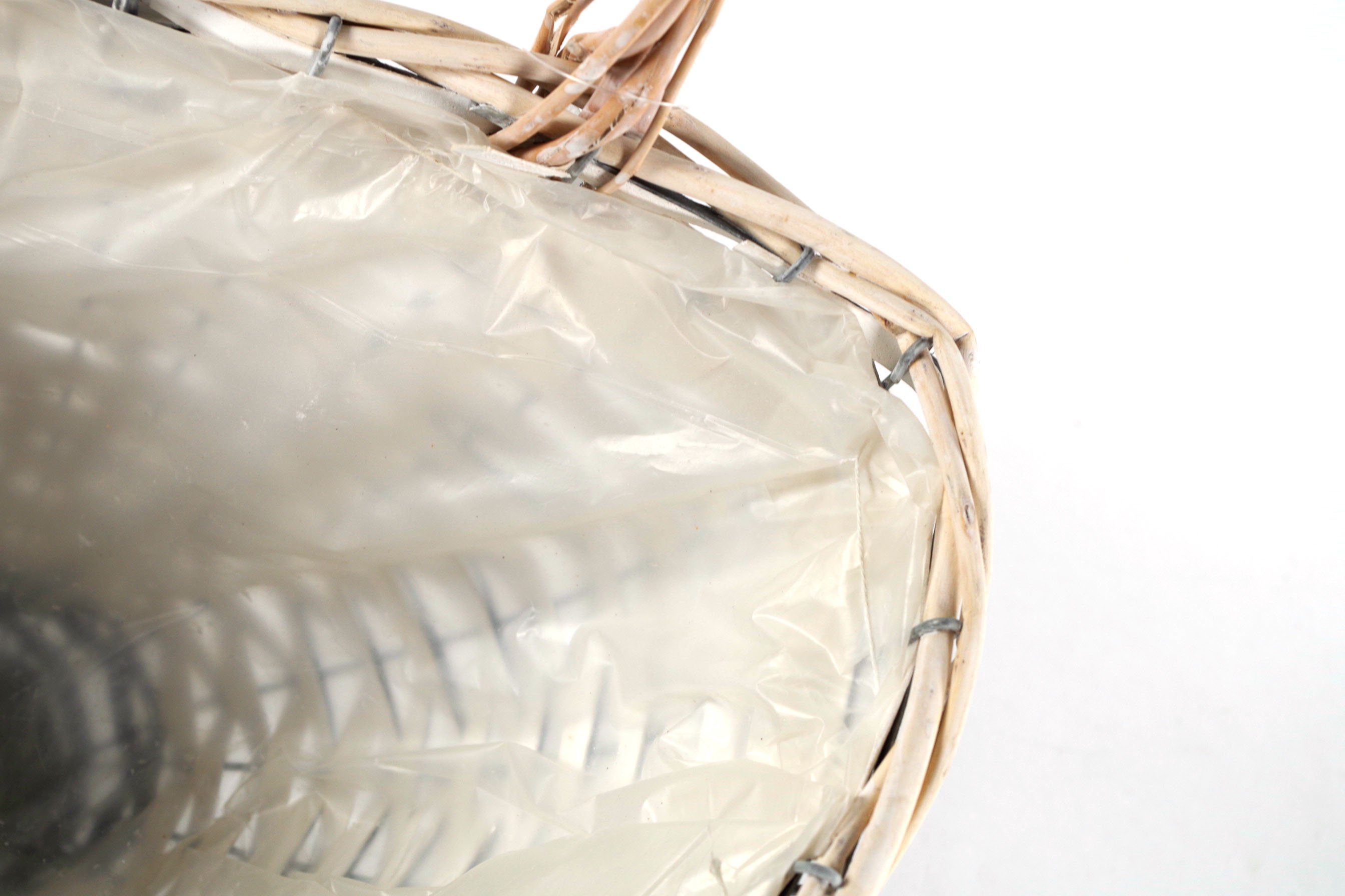 Kobolo Dekokorb Wandkorb bepflanzbar Weide mit Folie 3-teilig